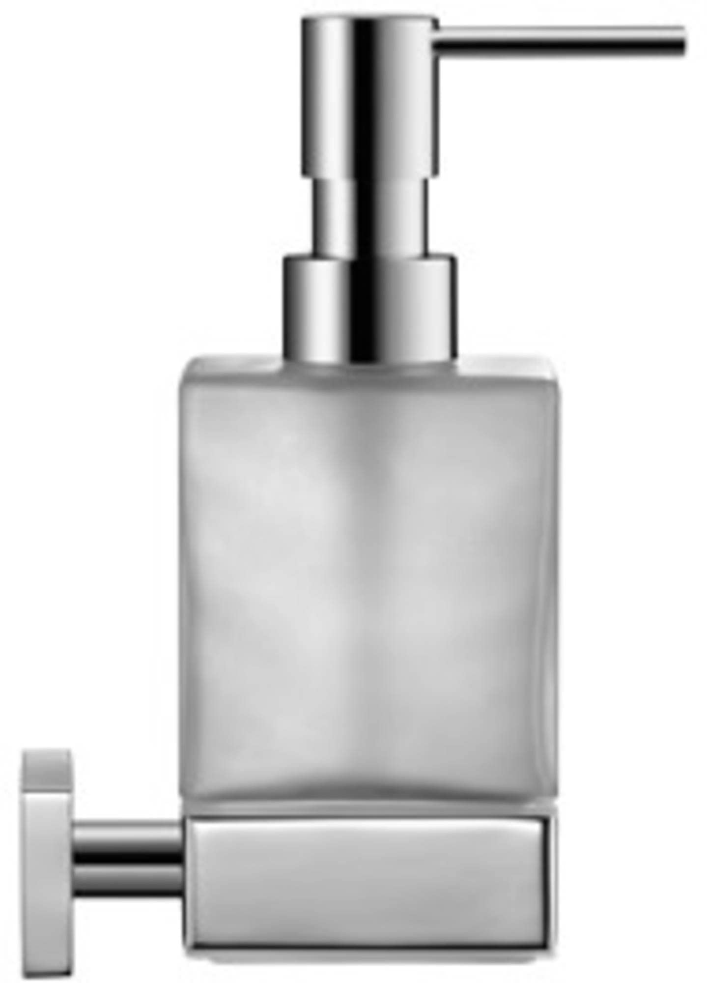 Duravit Karree Chrome Soap Dispenser - Modern Bathroom Liquid Soap Dispenser for Sink Countertop, Kitchen, and Guest Bathroom Decor