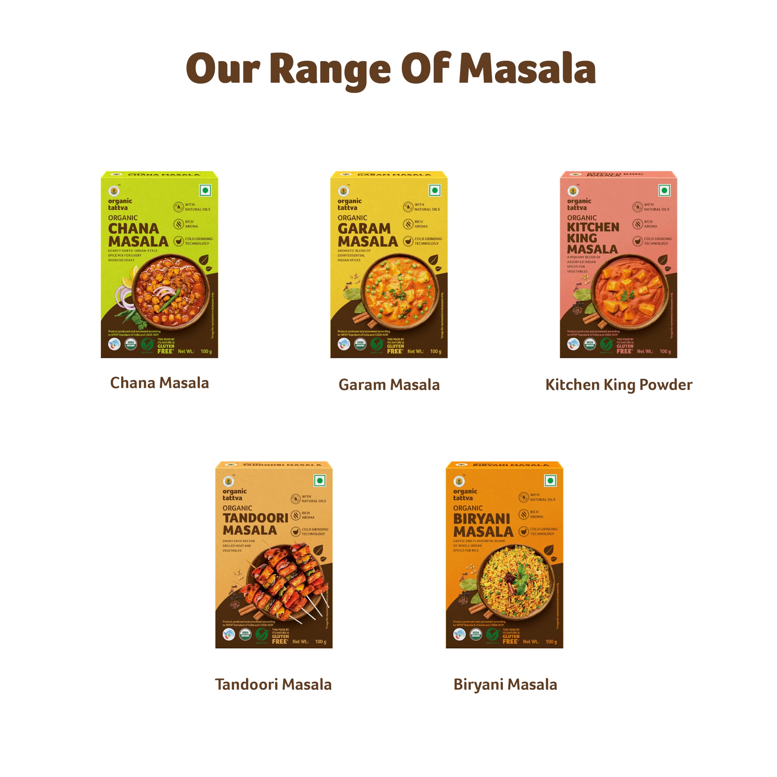 Organic Tattva Subzi Masala Powder - 100g | All-Natural Indian Spice Blend for Cooking | No Artificial Additives, Preservatives | Perfect for Curries, Stir-fries & Vegetarian Dishes
