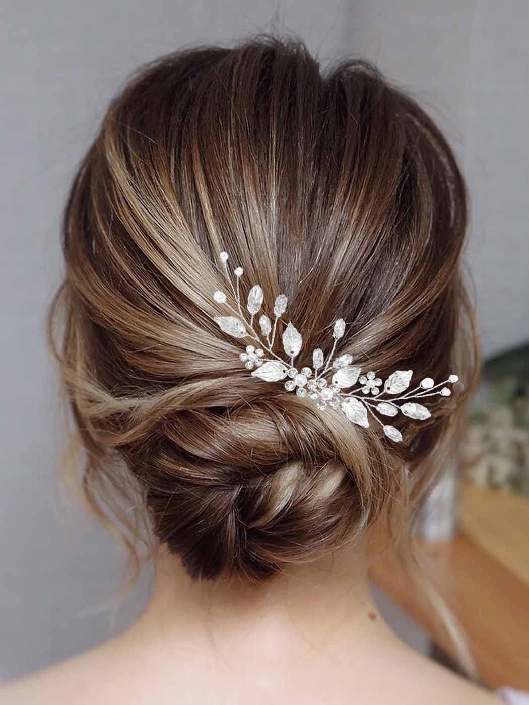 Silver Crystal Wedding Hair Comb - Bridal Hair Accessories for Women & Girls - Perfect for Weddings & Parties