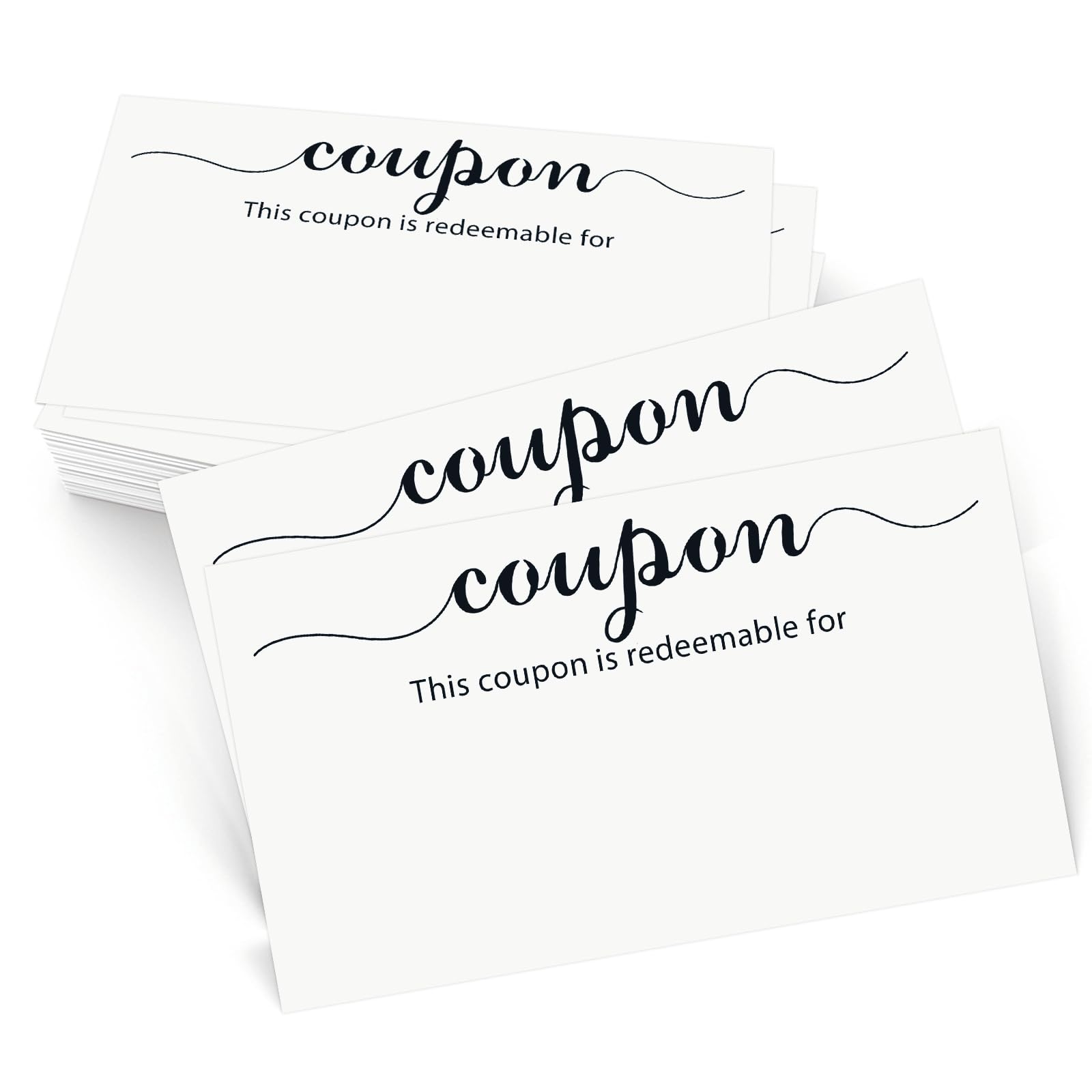200 Pack Blank Coupon Cards White - 3.5