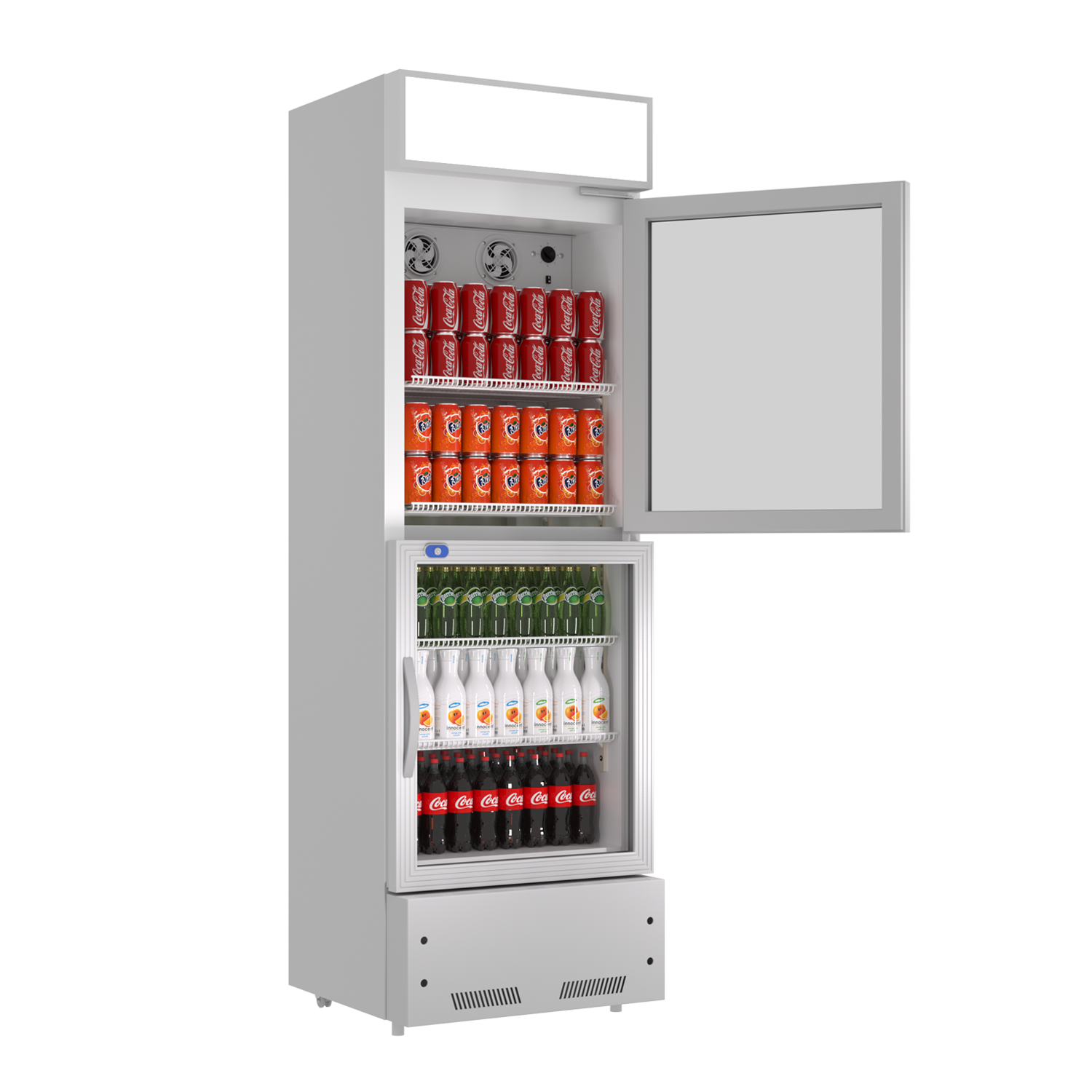 Commercial Beverage Refrigerator with 2 Glass Doors - 10.9 Cu.Ft LED Display Cooler for Restaurants & Bars, ETL Certified Silver Merchandiser Fridge - Perfect for Showcasing Drinks in Retail Stores, Cafes and Convenience Shops