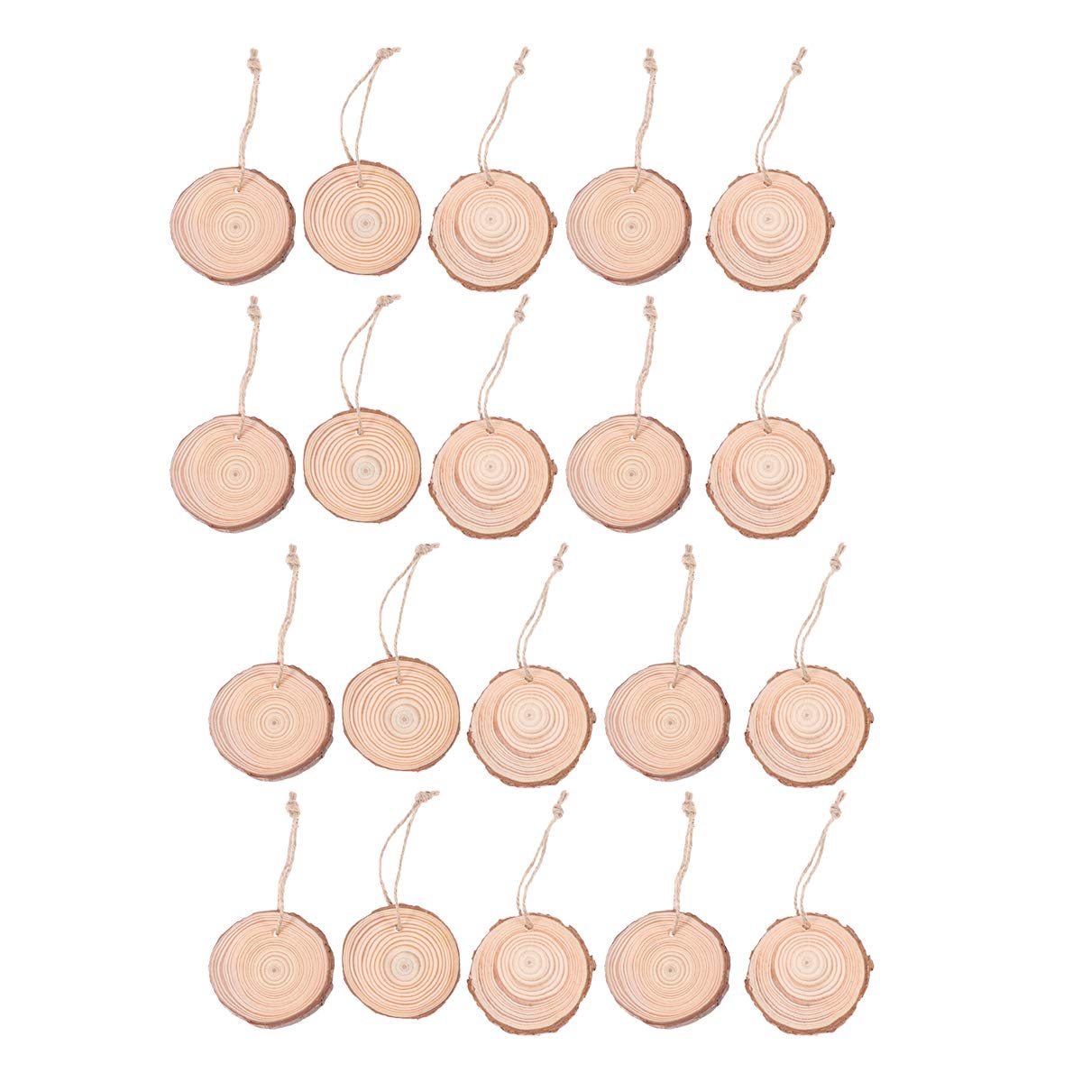 PRETYZOOM 20pcs Christmas Wooden Ornaments Set - Xmas Tree Hanging Decorations for Home, Party, Banquet & Wall Decor - Holiday Decorative Pendants for Christmas Tree, Fireplace, Windows & Doorways