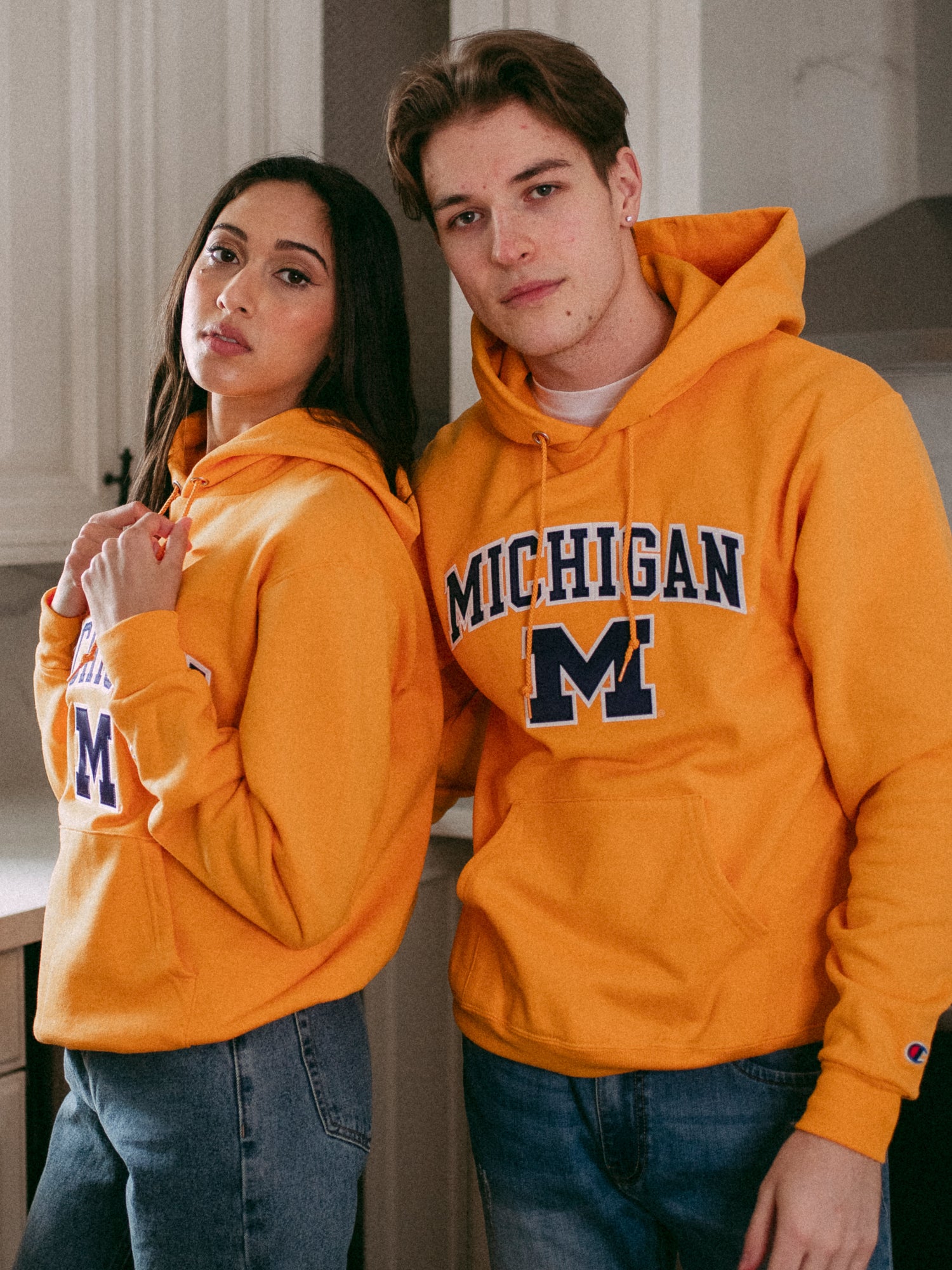 Champion Eco Powerblend Michigan University Hoodie - Men's & Women's Pullover Sweatshirt for College Fans | Cozy Fleece Loungewear for Campus, Gym & Casual Outfits