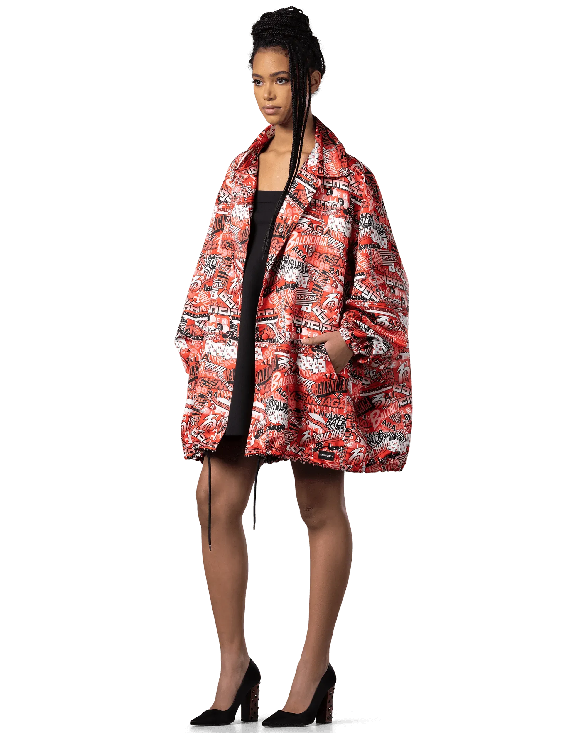Stylish Logo Print Oversized Jacket for Men & Women | Trendy Streetwear Fashion | Perfect for Casual Outings, Fall Layering & Urban Style