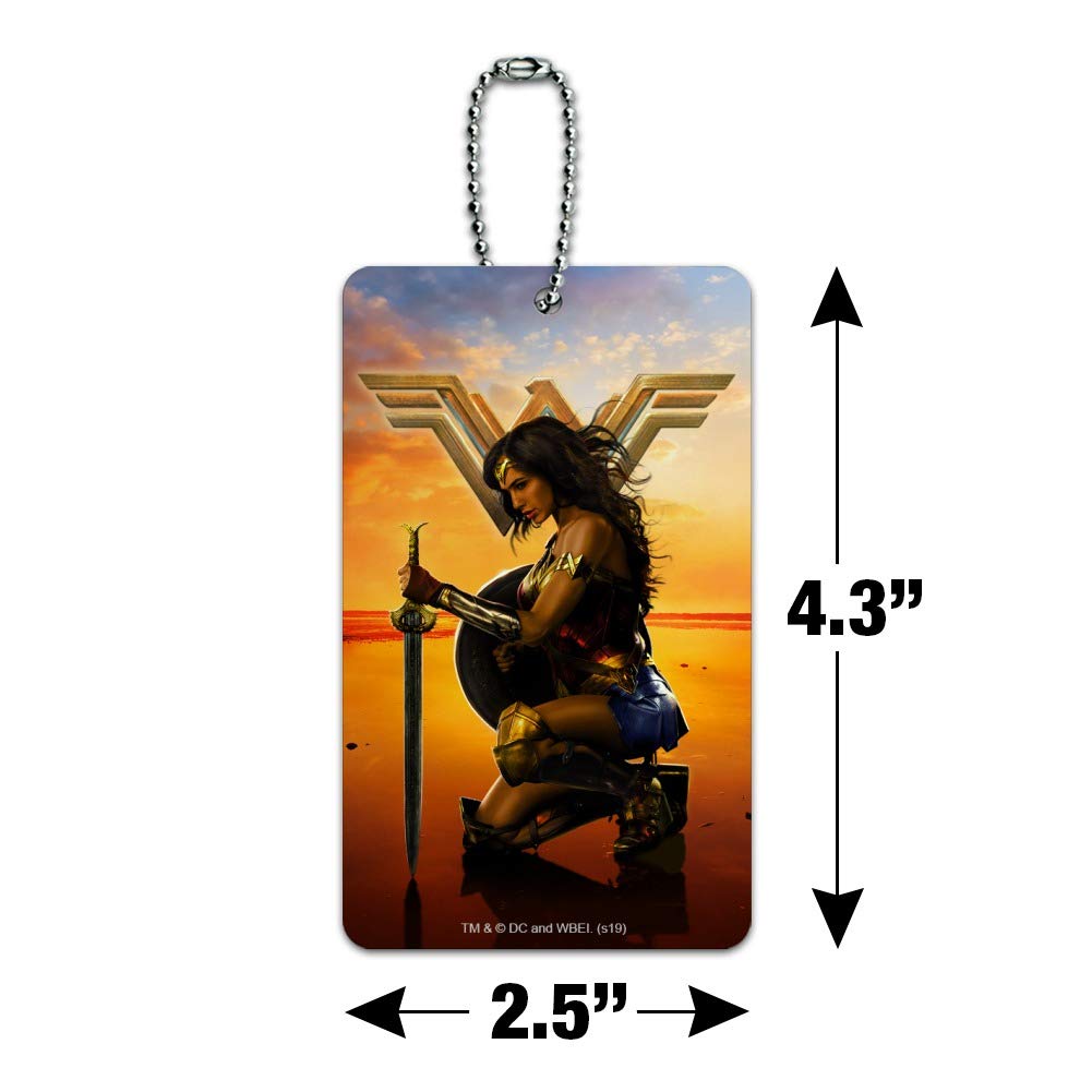 Wonder Woman Movie Poster Luggage Tag - Durable Suitcase ID Card for Carry-On Bags - Perfect for Travel, Cosplay, and Superhero Fans