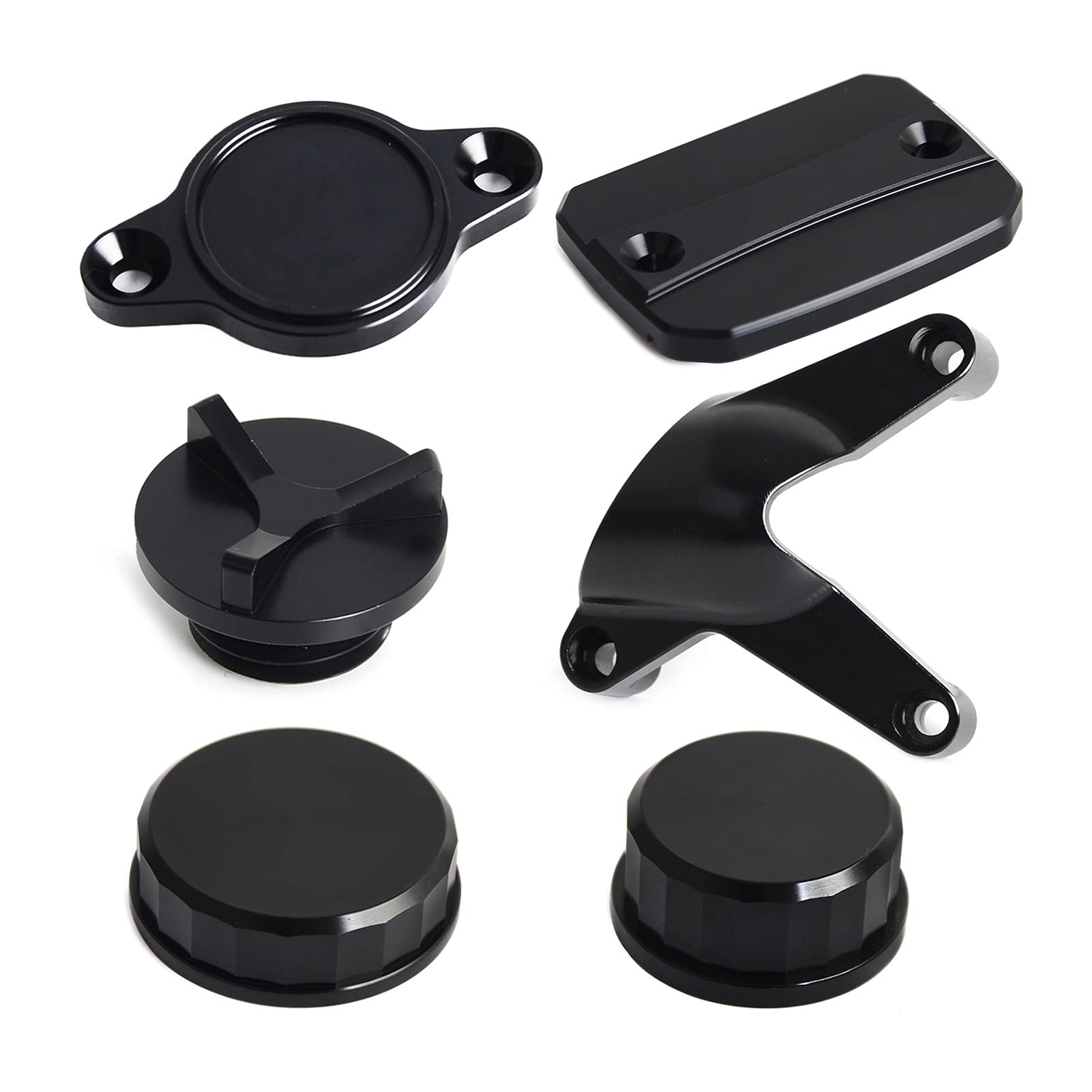 Ducati Monster 821 14-17 Motorcycle Accessories - Black Front & Rear Brake Cover, Water Tank Cap, Oil Filter Cap, Alternator & Water Pump Cover Protection | Durable CNC Aluminum Alloy Upgrade Parts for Street Riding & Custom Bike Builds