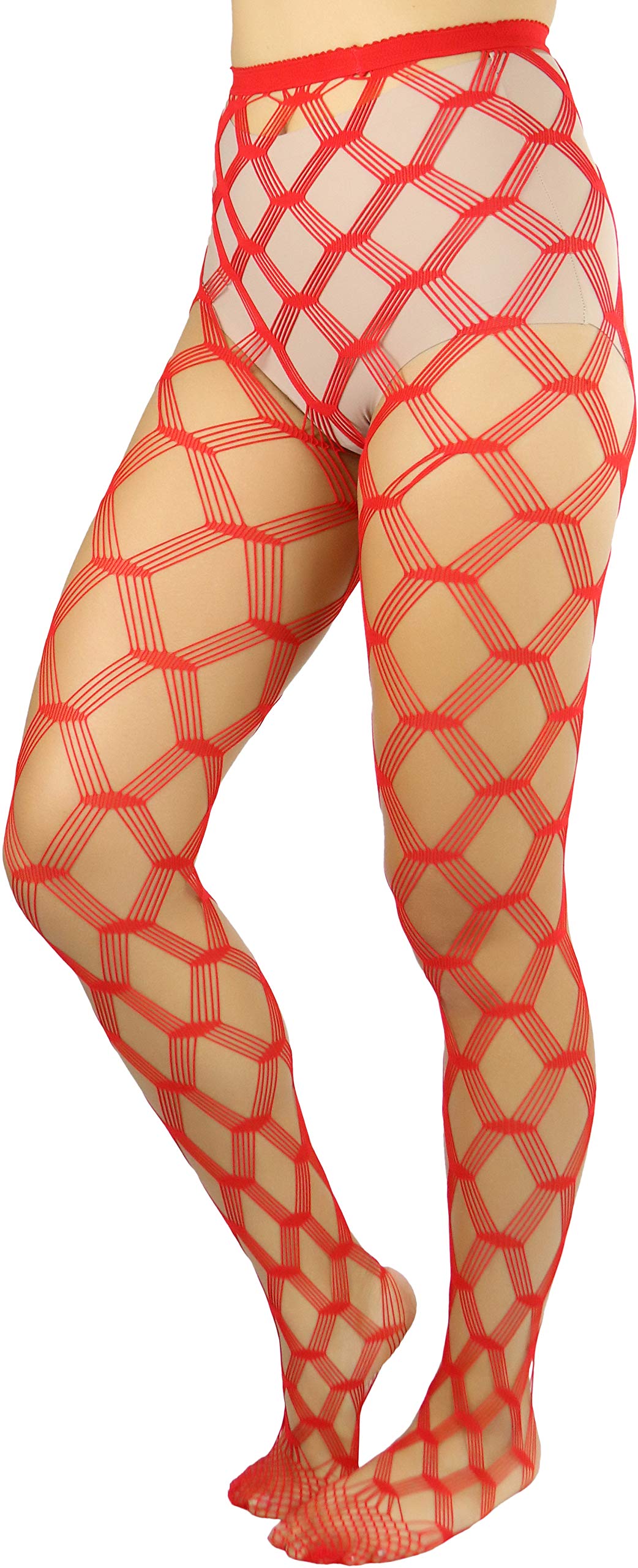 ToBeInStyle Women's Diamond Mesh Pantyhose - Sheer Tights with Stretch Comfort for Everyday Wear & Special Occasions
