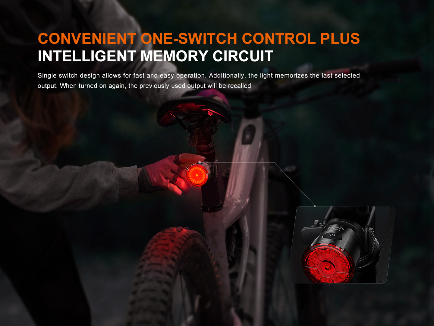 Fenix BC06R Smart Bike Brake Light - USB Rechargeable, 150 Lumen LED Bicycle Taillight with Auto-Brightness & Motion Sensor - Perfect for Night Cycling, Commuting, and Road Safety