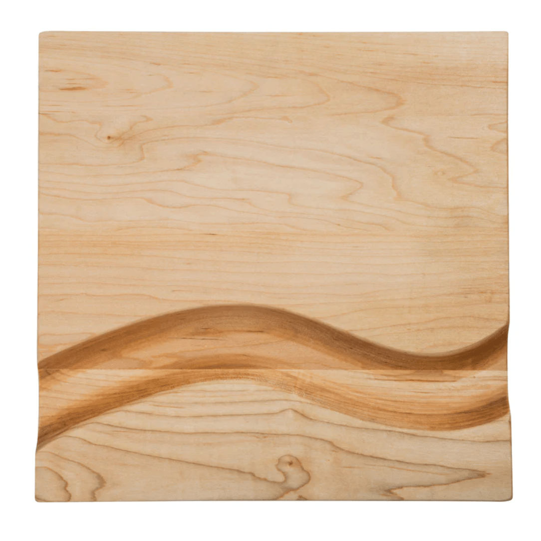 J.K. Adams Maple Square Cheese Board with Cracker Groove - 12 Inch Premium Wooden Serving Tray for Cheese, Charcuterie & Entertaining - Perfect for Parties, Wine Tasting & Holiday Gatherings