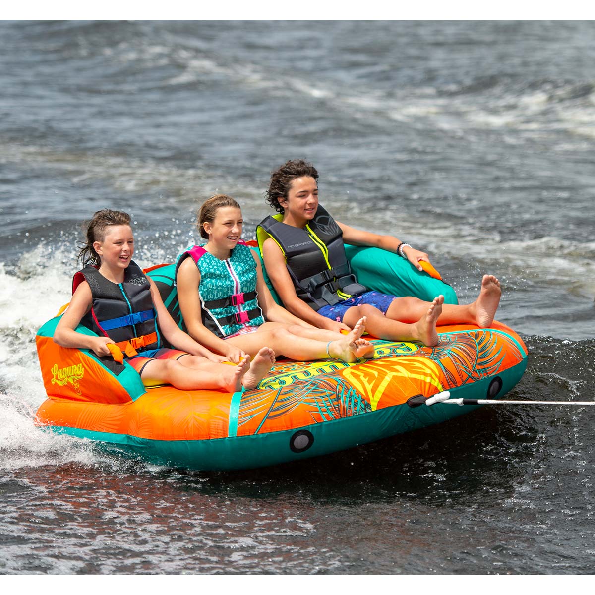 HO Laguna 3 Towable Tube - 3 Person Inflatable Water Tube for Boating & Lake Fun | Perfect for Family, Friends & Summer Water Sports Activities
