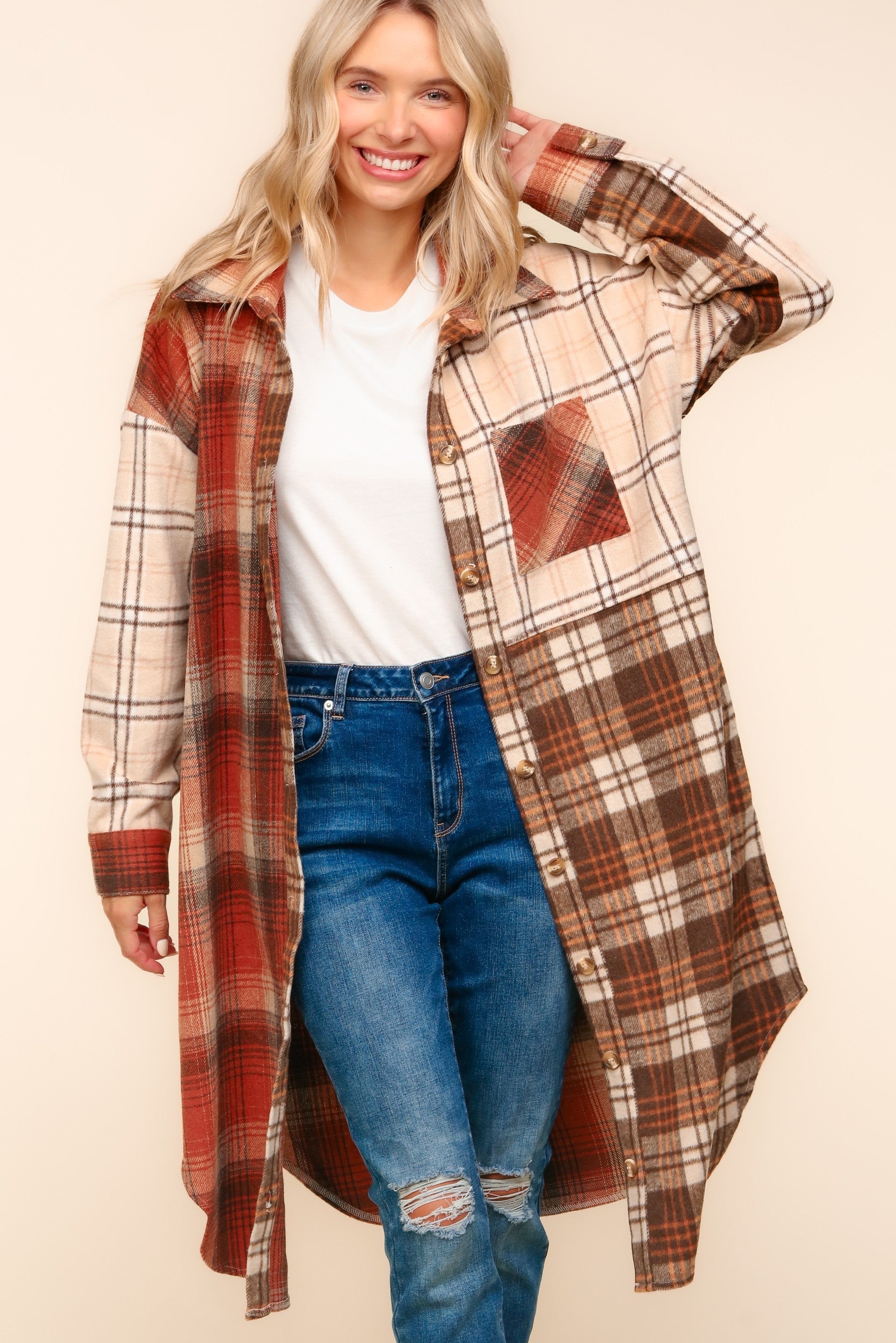 Stylish Flannel Plaid Oversized Shacket with Pockets - Warm & Cozy Overshirt for Fall & Winter | Perfect for Casual Outfits, Layering, and Outdoor Activities