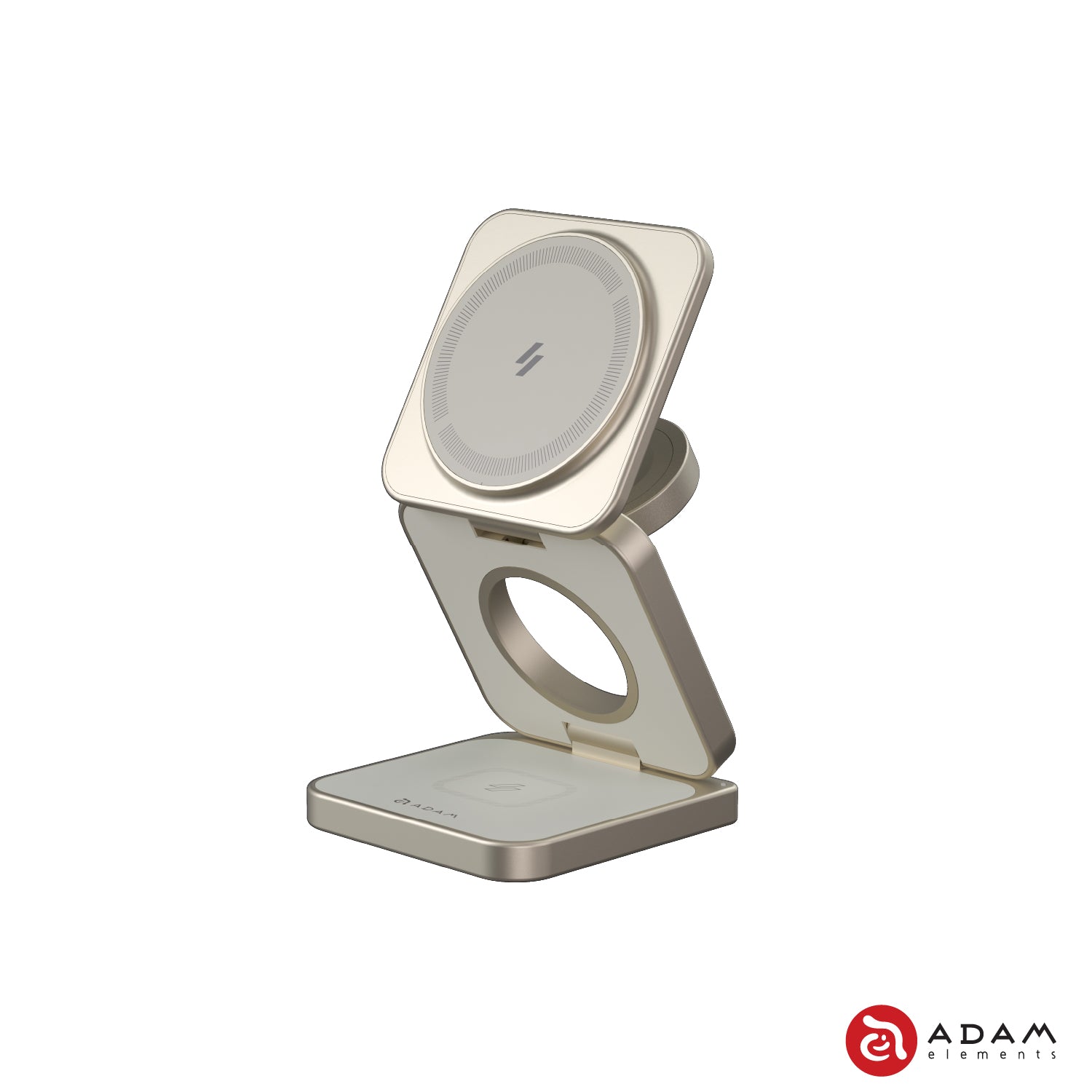 ADAM elements Mag 3 Pro Qi2 15W Foldable 3-in-1 Magnetic Wireless Charging Stand for iPhone, Android - Perfect for Travel, Office & Nightstand Charging