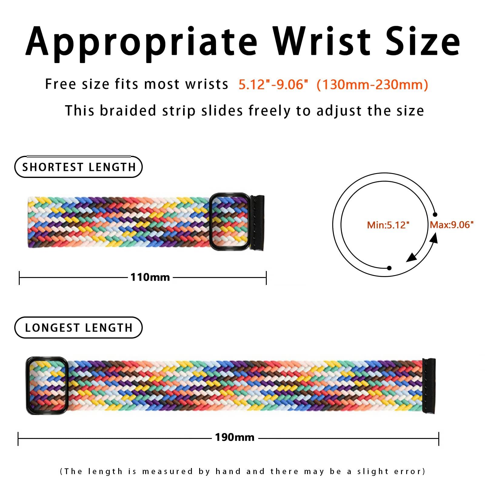 Abanen 22mm Stretchy Solo Loop Watch Band for Garmin Instinct 2 Solar - Soft Elastic Adjustable Braided Wrist Strap with Buckle - Compatible with Instinct Crossover Solar, Tactical & Esports Models - Perfect for Running, Hiking & Everyday Wear