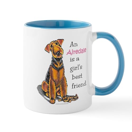 White/Blue Inside - Airedale Terrier Lover Mug
