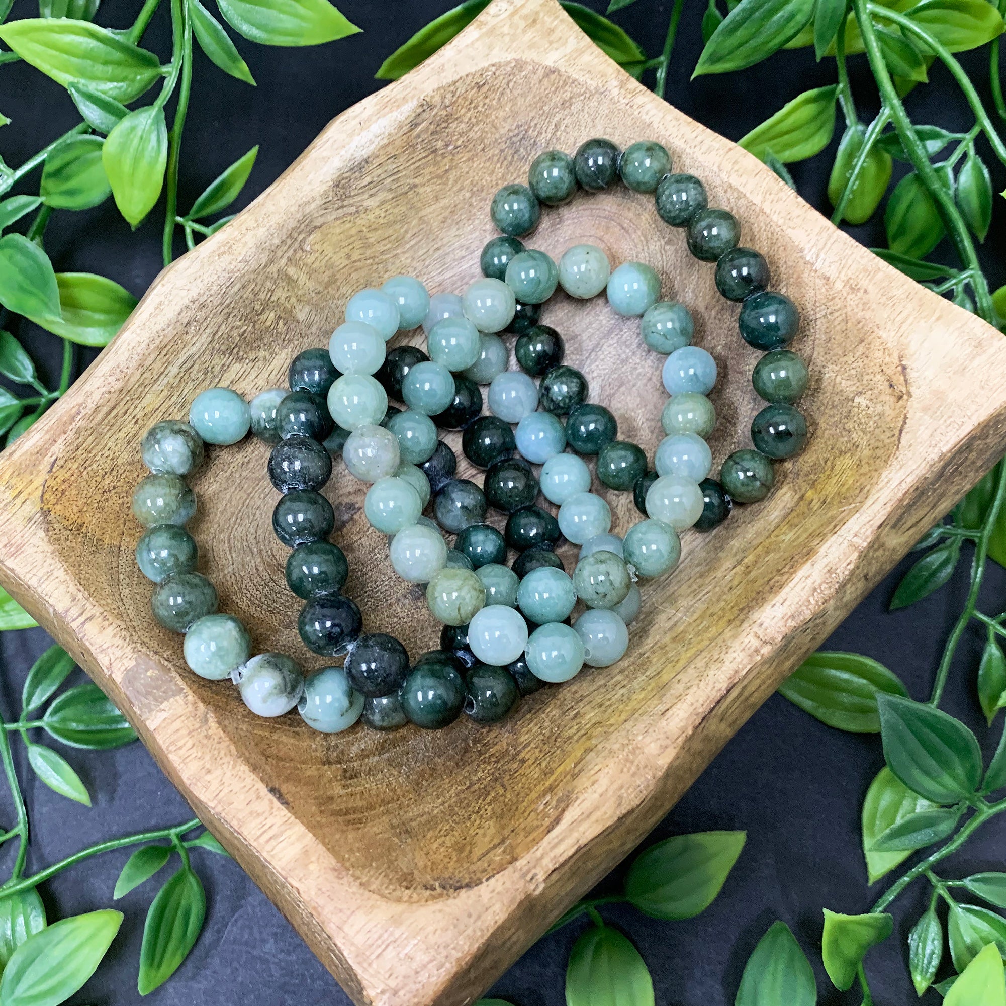 10mm Natural Jade Gemstone Round Bead Stretch Bracelet - Handmade Adjustable Unisex Jewelry for Meditation, Yoga & Spiritual Healing