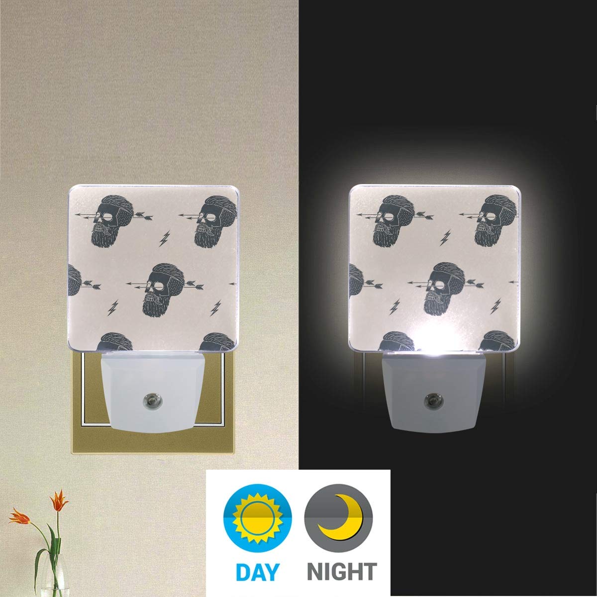 Tarity Funny Cartoon LED Night Light - 2 Pack Warm White Plug-in Nightlight with Smart Dusk to Dawn Sensor, Auto On/Off, 0.5W - Perfect for Hallway, Bathroom, Bedroom & Living Room - Creates Cozy Ambiance for Kids Rooms, Nurseries & Nighttime Safety