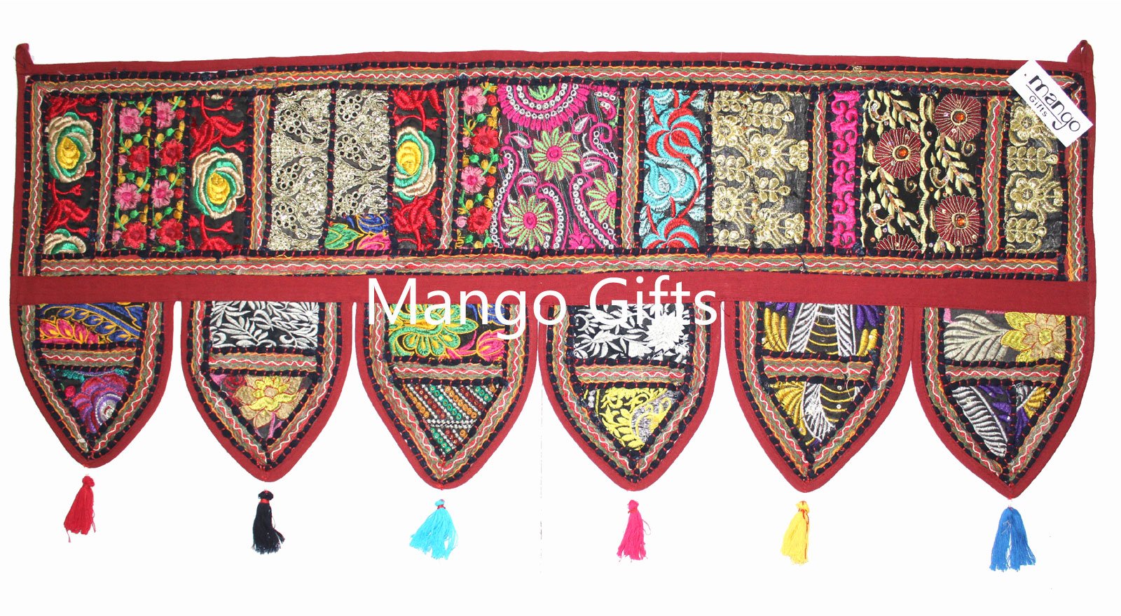 Handmade Indian Embroidered Toran Tapestry - Ethnic Door Hanging Garland for Home Decor | Perfect for Diwali, Weddings & Boho Interior Design