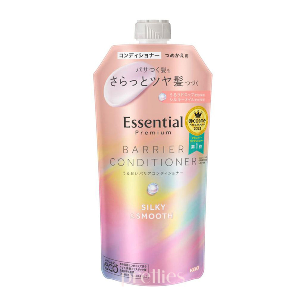 KAO Essential Premium Barrier Conditioner - Silky & Smooth Hair Treatment (Refill) 340ml | Pink | Hydrating & Repairing for Dry/Damaged Hair | Perfect for Daily Use & Salon-Quality Results at Home