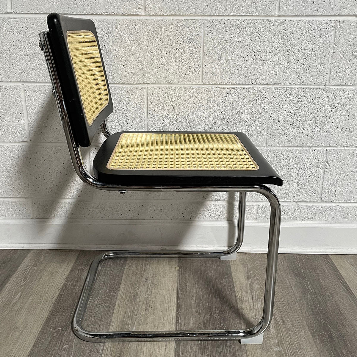Breuer Style Chairs - Black and Rattan Dining Chairs, Mid-Century Modern Design for Home, Office or Restaurant Decor