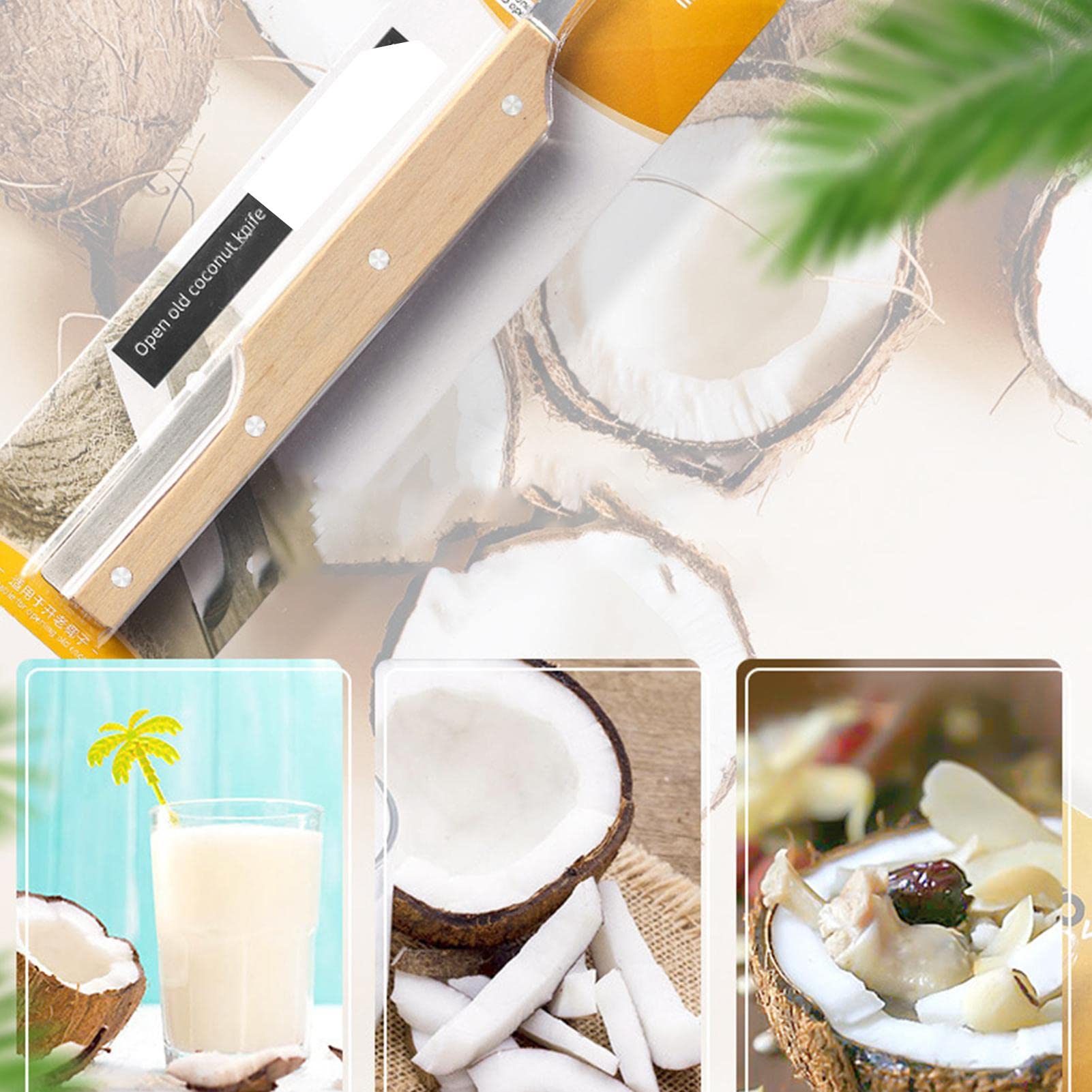 Premium Coconut Breaker Tool - Heavy Duty Fruit Opener with Ergonomic Wooden Handle for Kitchen, Camping & Travel | Easy Coconut Cutter for Young & Mature Coconuts | Perfect Kitchen Gadget for Smoothies, Baking & Tropical Recipes