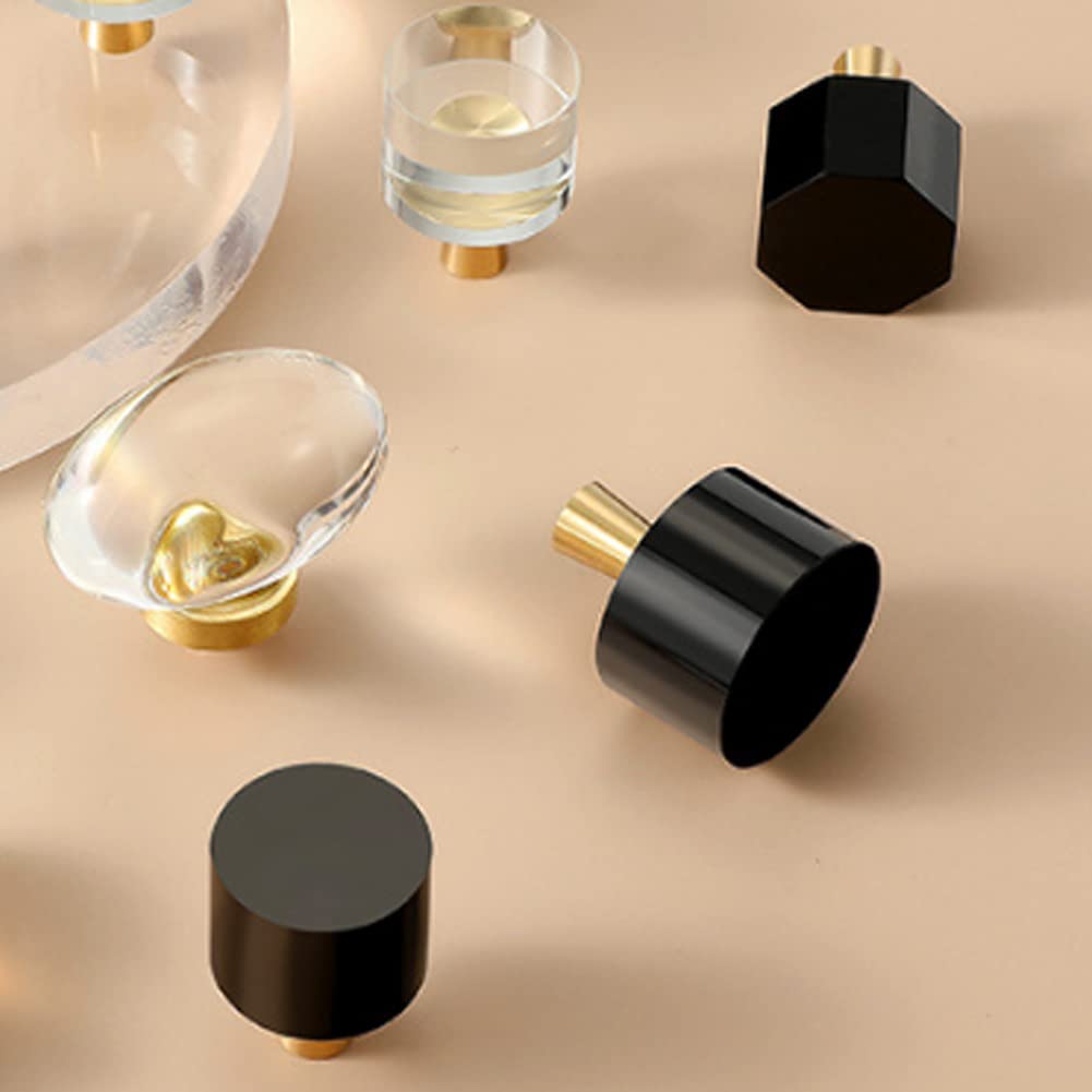 Round Cabinet Knobs & Drawer Pulls - 2 Pack Black Dresser Knobs for Wardrobe, Cupboard, Kitchen Cabinets - Durable Home Hardware Decoration for Bedroom, Bathroom & Office Furniture