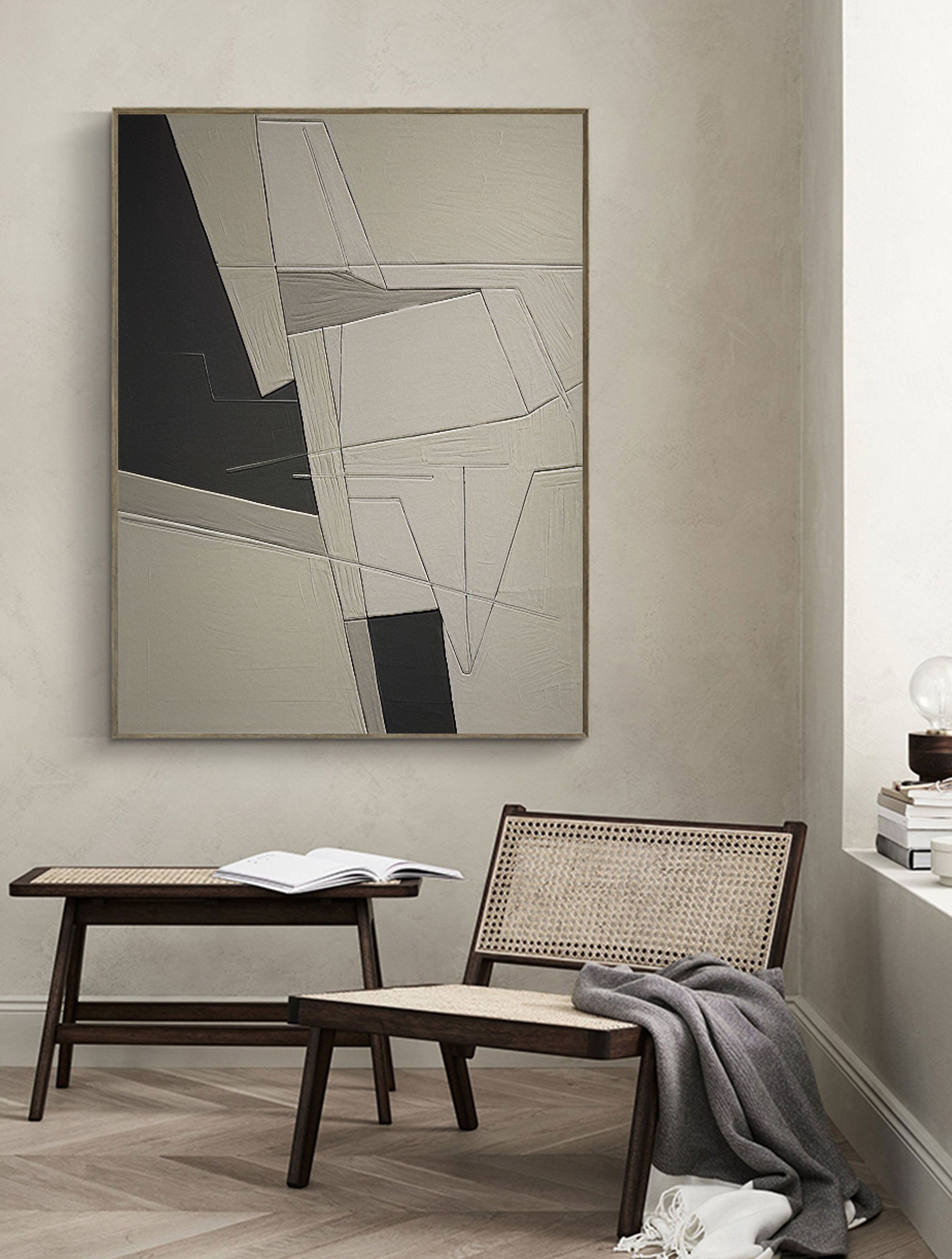 Beige & Brown Abstract Wall Art Print #BB035 - Modern Home Decor for Living Room, Bedroom & Office