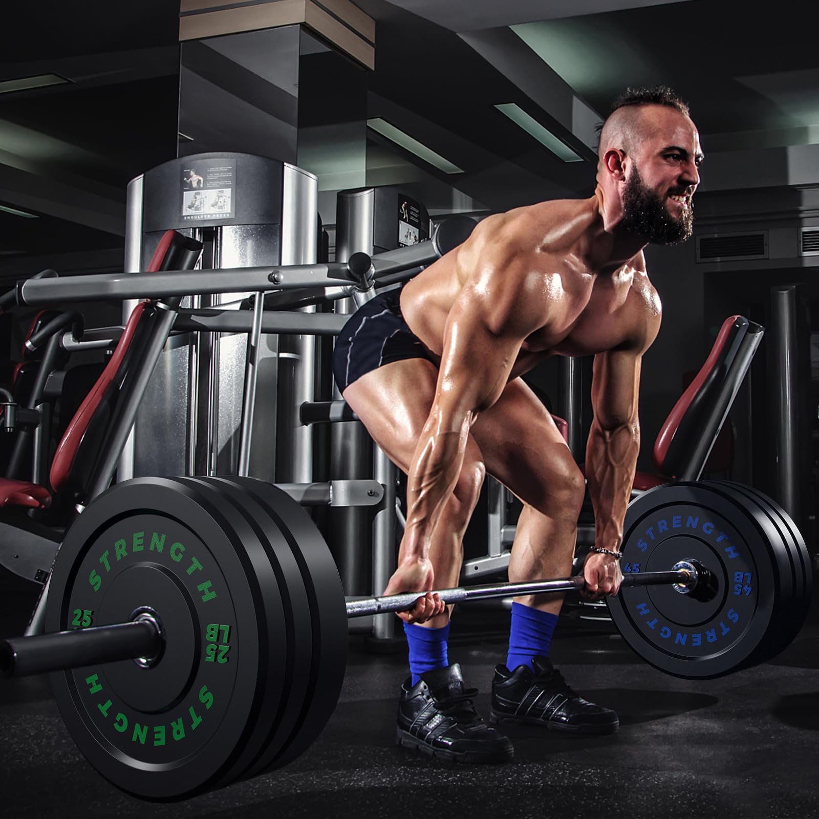 XDDIAS Olympic Bumper Plates Set - 2-Inch Rubber Weight Plates with Steel Insert for CrossFit, Powerlifting & Strength Training - Sold as Single, Pairs or Full Sets - Perfect for Home Gym & Commercial Fitness Centers