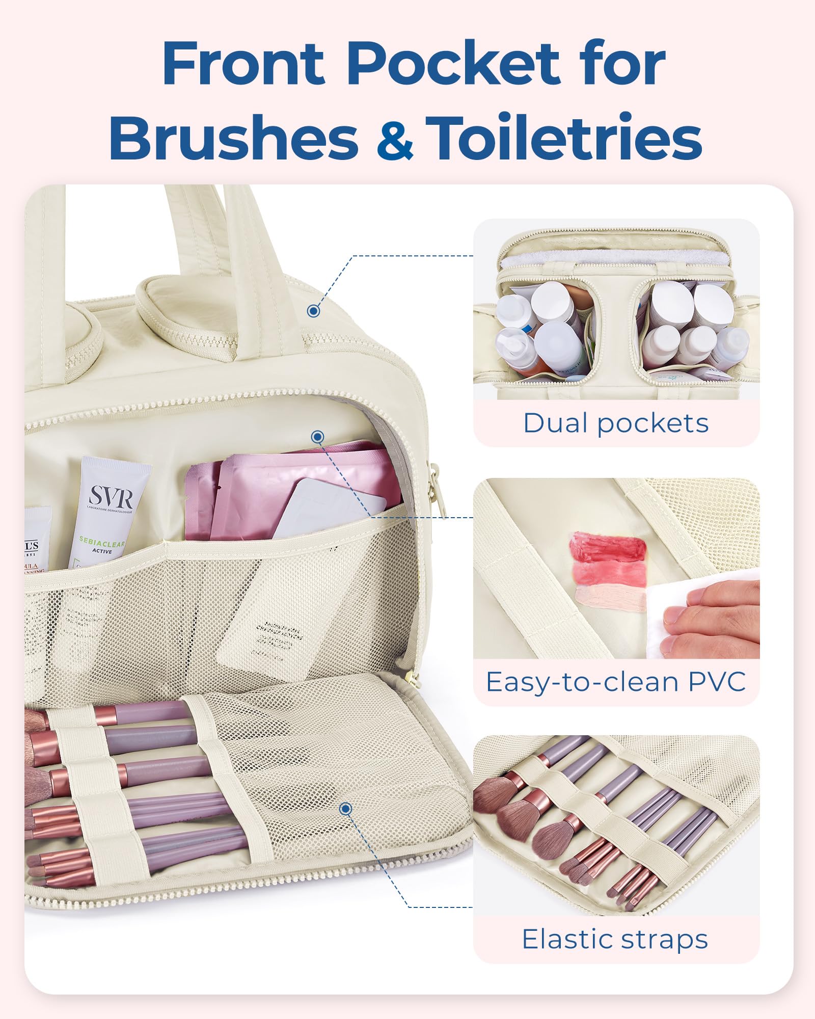 BAGSMART Travel Toiletry Bag - Large Cosmetic Organizer for Women | Perfect for Travel & Daily Use