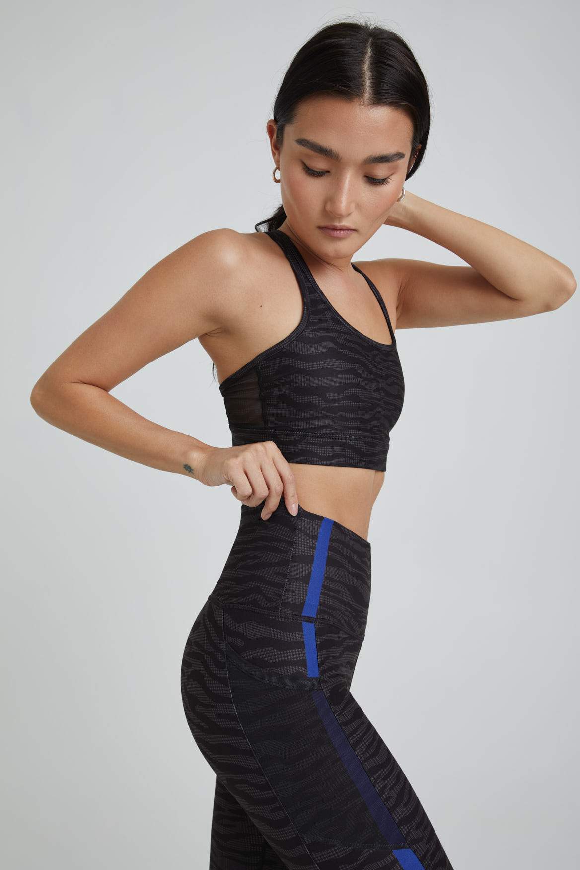Nala High Waist Yoga Leggings - Charcoal Zebra Print - Women's Workout Leggings for Yoga, Running & Gym - Soft Stretchy Athletic Pants