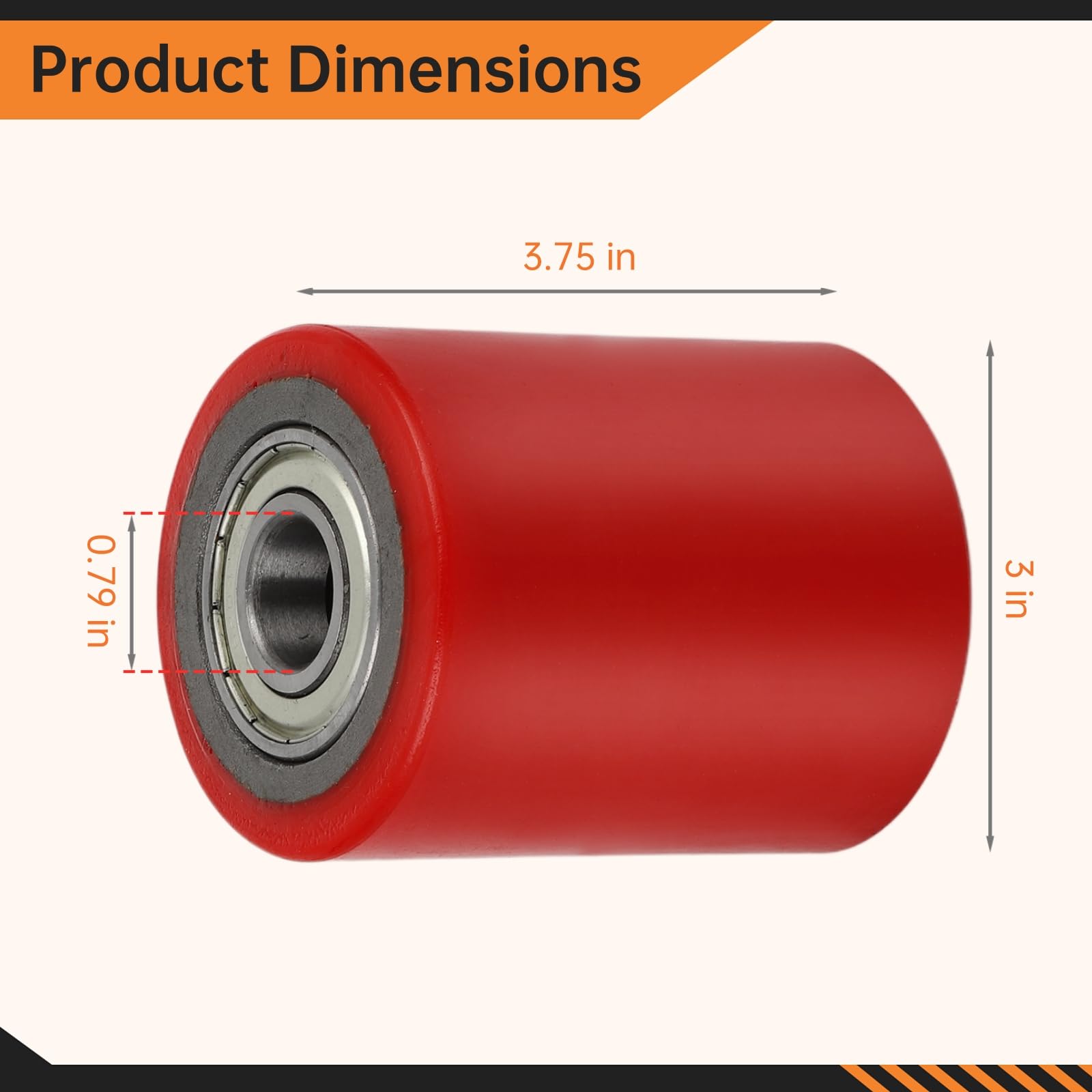 Homaisson 2 Pair Pallet Jack Load Wheels - 3” x 3.75” Replacement Wheels with Bearings (ID 20mm) for Manual Pallet Jacks & Lift Trucks - Durable Warehouse Equipment for Smooth Material Handling