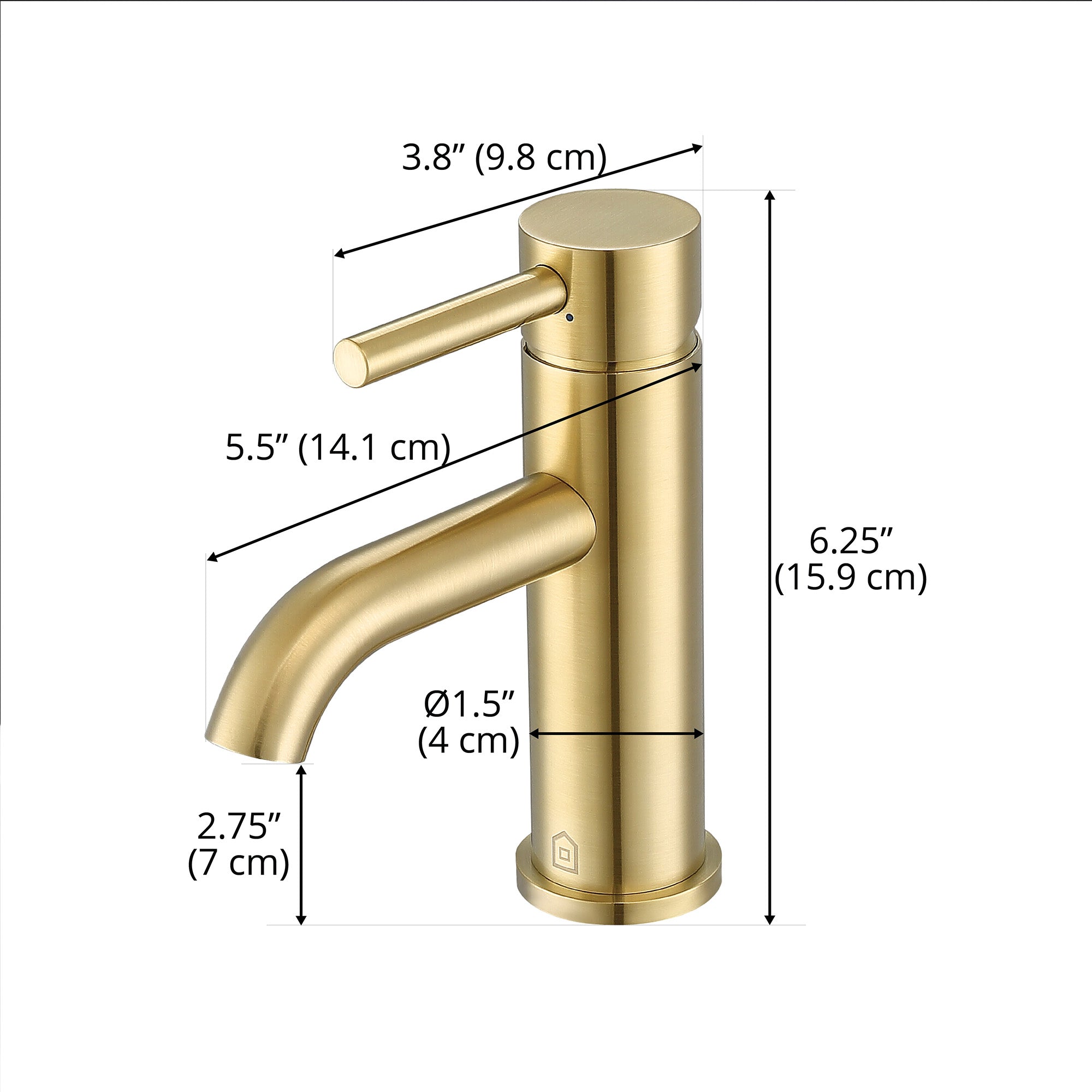 Ancona Valencia Single Handle 1 Hole Bathroom Faucet in Brushed Champagne Gold - Modern Waterfall Sink Faucet for Bathroom Vanity, Powder Room & Guest Bath (Oil-Rubbed Bronze Finish)