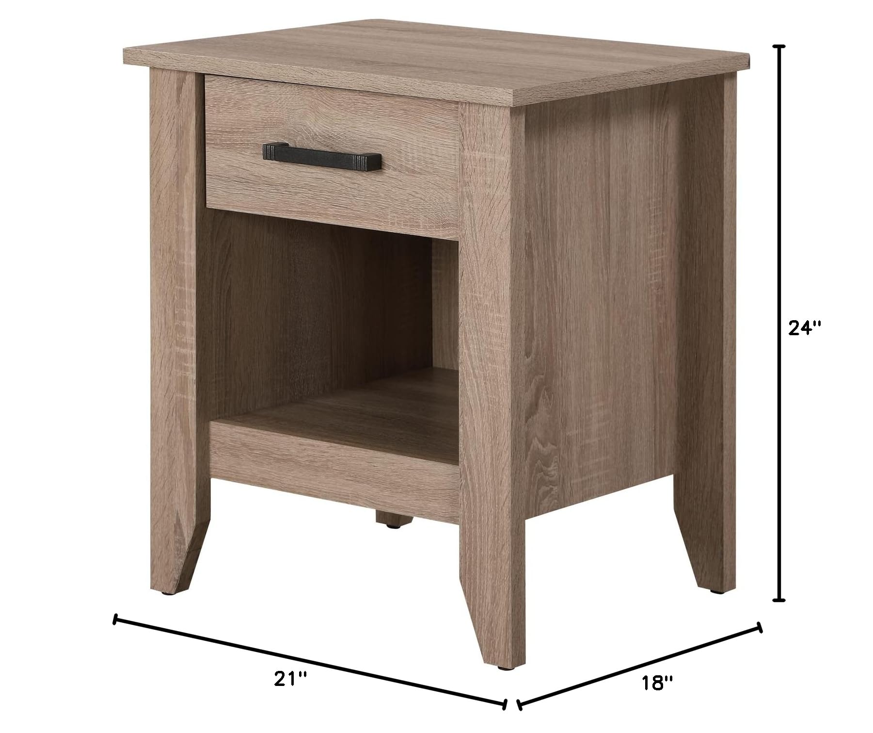 Premium Sandalwood Nightstand with Drawer - Glory Furniture G054-N - Elegant Bedside Table for Bedroom, Living Room & Guest Room