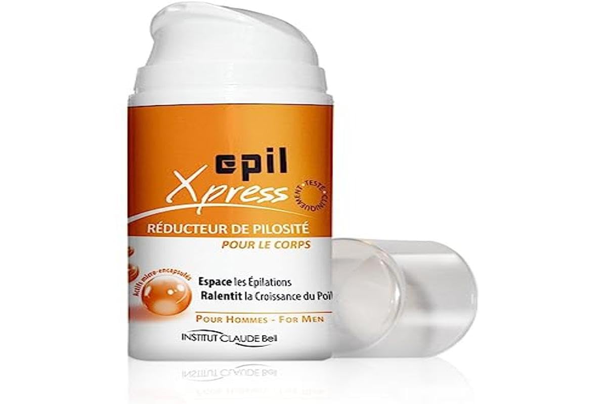 Epil Xpress Hair Removal Lotion for Men - Permanent Body Hair Reduction Cream - Safe & Effective for Chest, Back & Legs - At-Home Hair Removal Solution for Smooth Skin