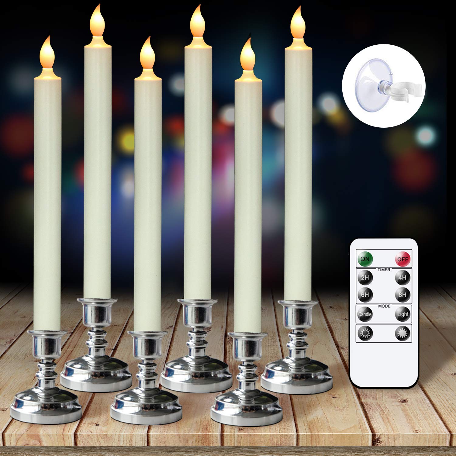 Flameless LED Candles with Remote & Timer - 6 Pack for Christmas Decor