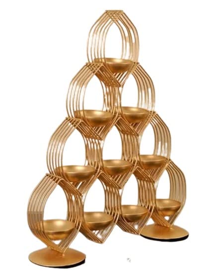 Large Metal Candle Holders - Set of 9 Decorative Tealight Holders for Dining Table, Living Room Centerpiece, Christmas Decorations & Home Décor | Perfect for Weddings, Parties & Holiday Lighting
