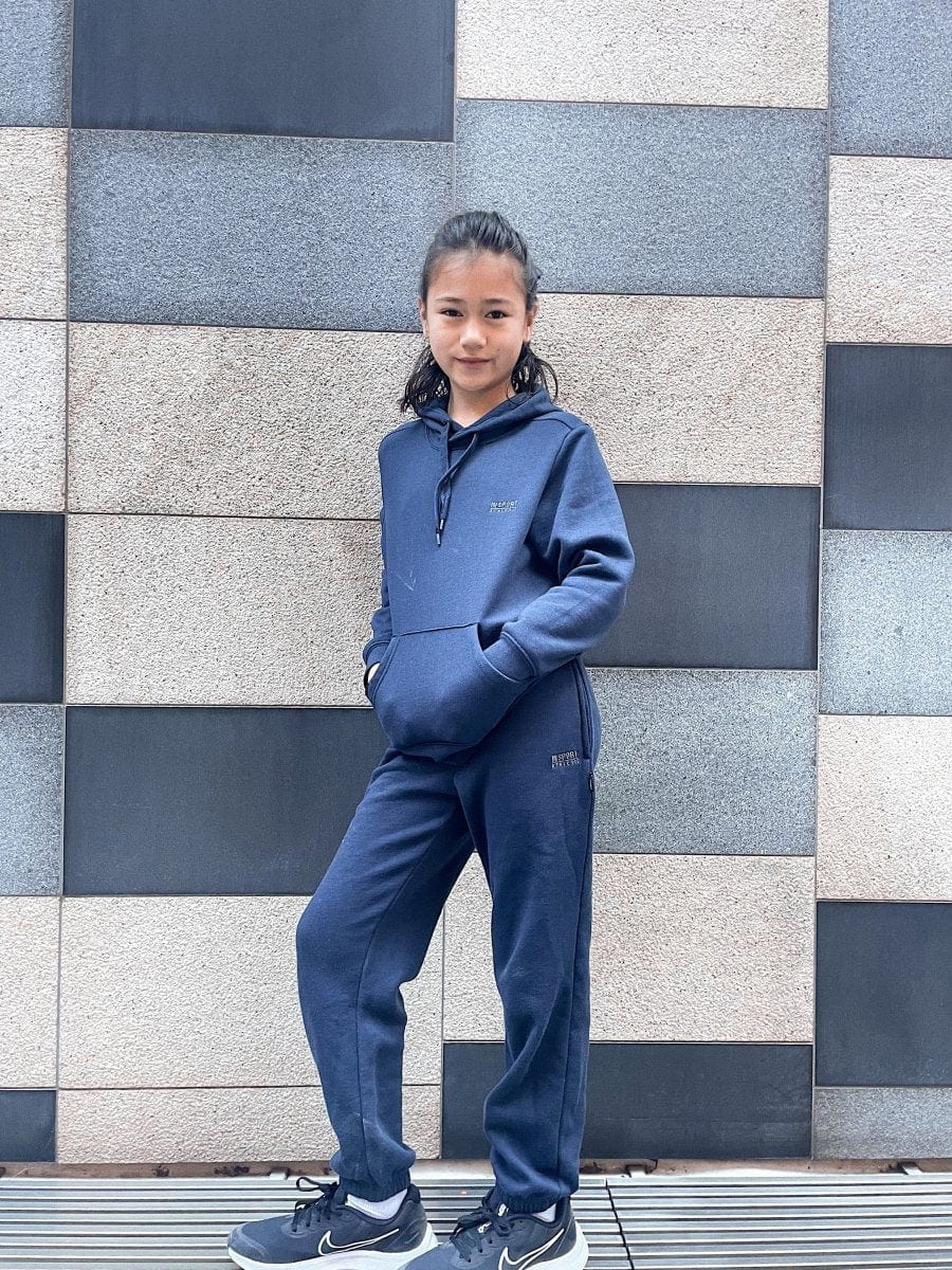 INSPORT JUNIOR ALASKA NAVY TRACKPANTS - Boys' Athletic Jogger Pants for Running, Gym & Casual Wear - Comfortable Fleece-Lined Sweatpants for Kids' Sports & Outdoor Activities