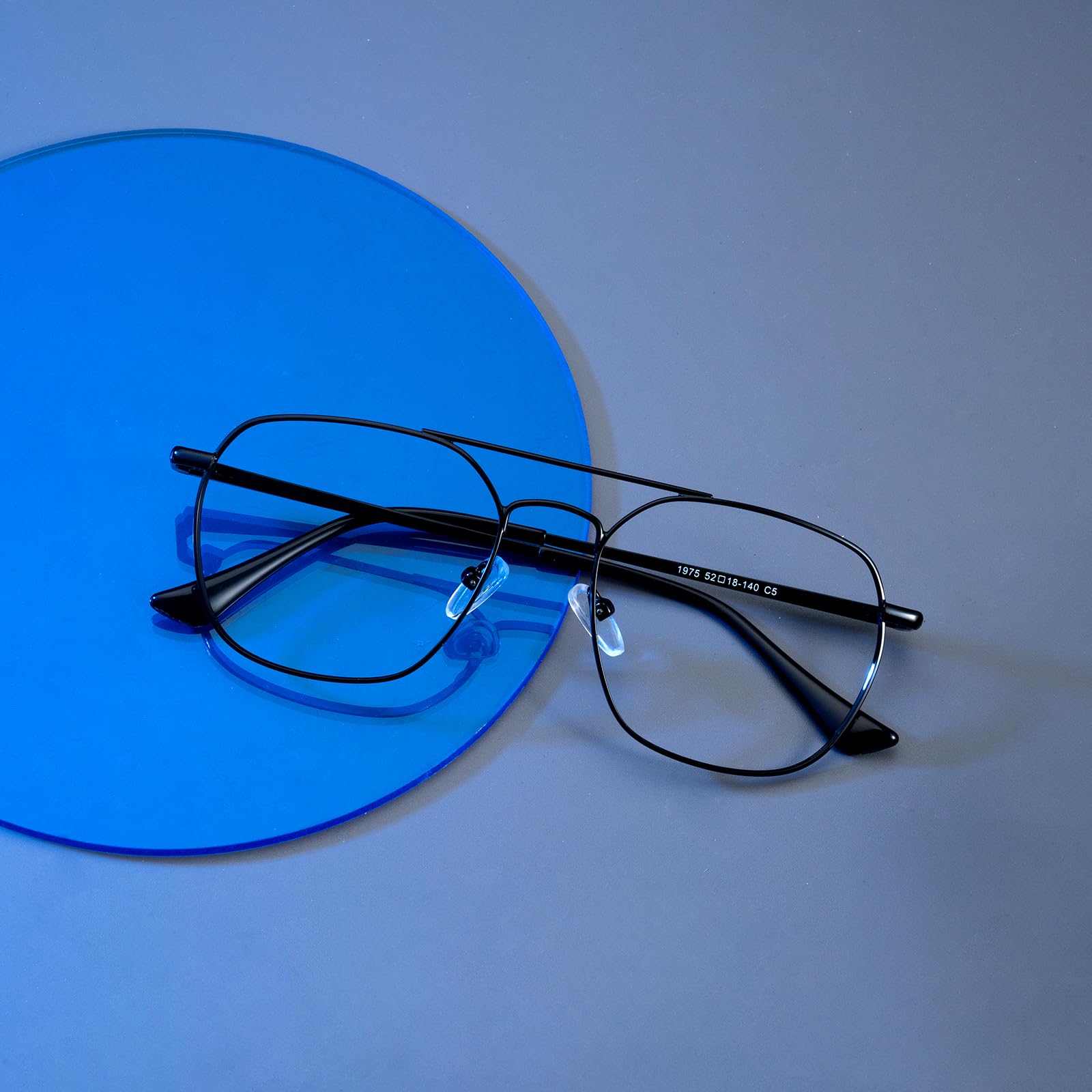 GUDVUE Blue Light Blocking Glasses for Women & Men - Anti Glare, UV400 Protection, Reduce Eye Strain - Aviator Polygon Black Frame for Computer, Gaming, TV & Phone Use - Perfect for Office, Gaming & Digital Screen Time