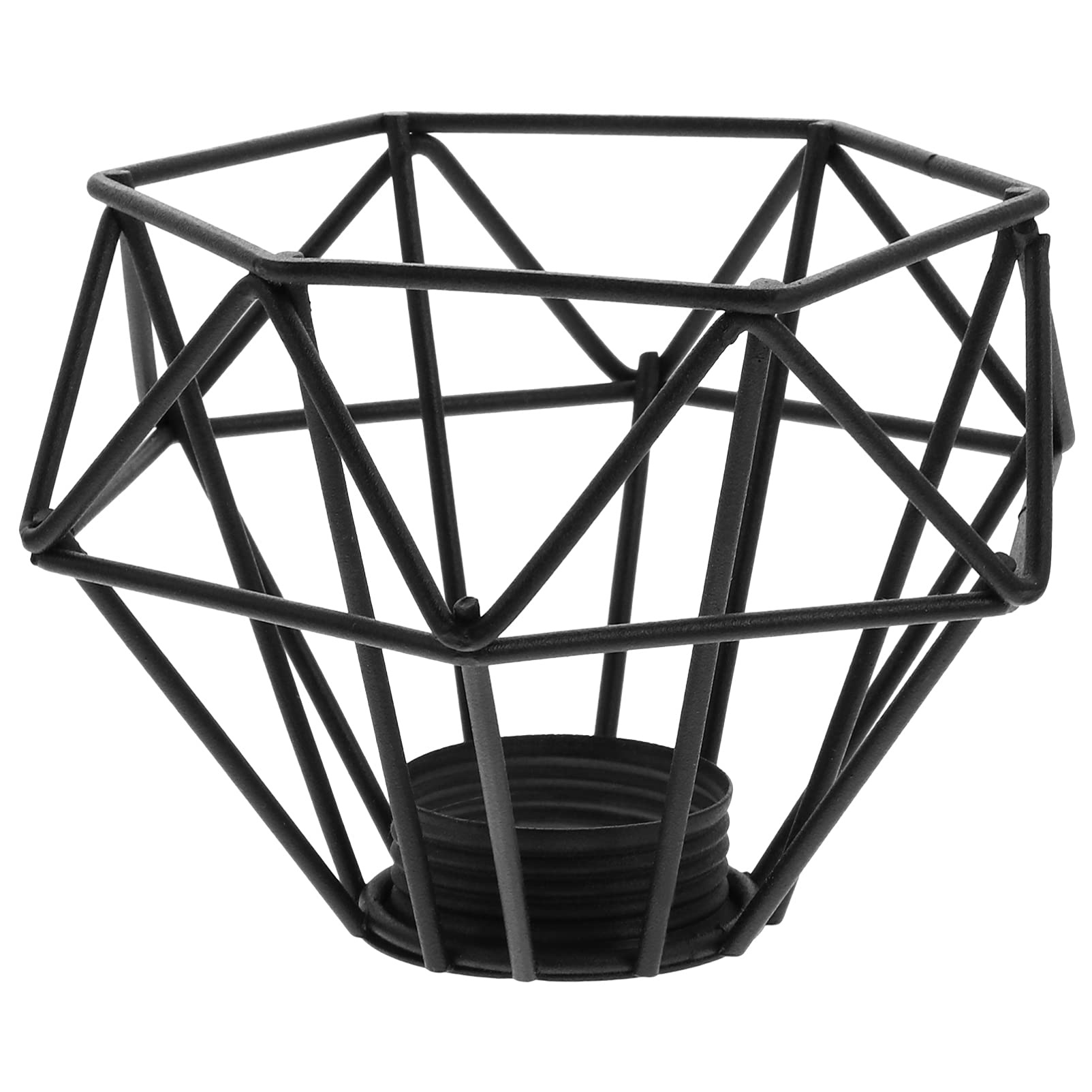 Beaupretty Black Metal Cage Lamp Shade - Industrial Style Clip-On Chandelier Light Cover for Ceiling, Wall, Table & Floor Lighting - Perfect for Living Room, Bedroom, Restaurant and Office Decor