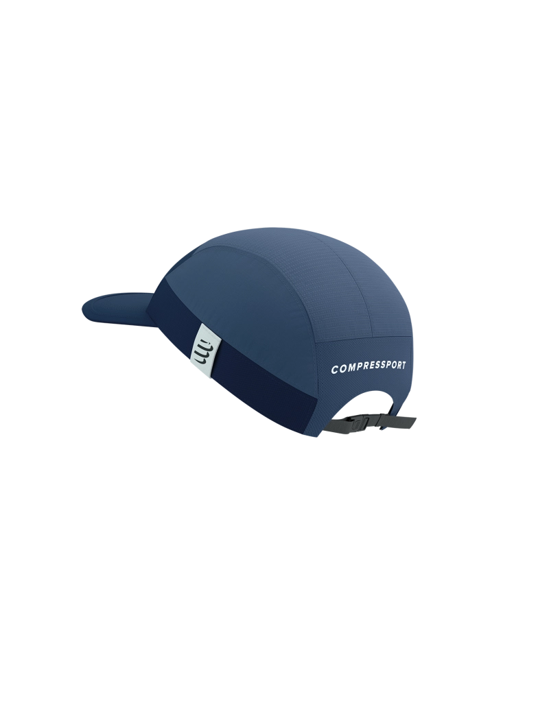 Compressport Unisex 5 Panel Lightweight Running Cap - Breathable & Moisture-Wicking Performance Hat for Men & Women - Perfect for Jogging, Cycling & Outdoor Sports (Indigo/Blue)