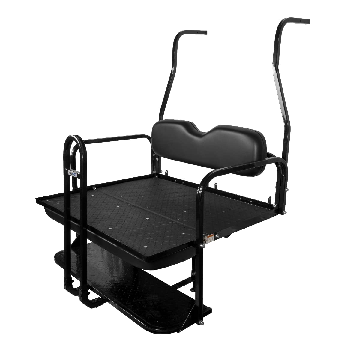 PROFX Rear Seat Kit with Grab Bar for Club Car DS Golf Cart (1982-2000.5) - Black Cushions | Perfect for Golf Courses, Resorts & Neighborhood Transportation