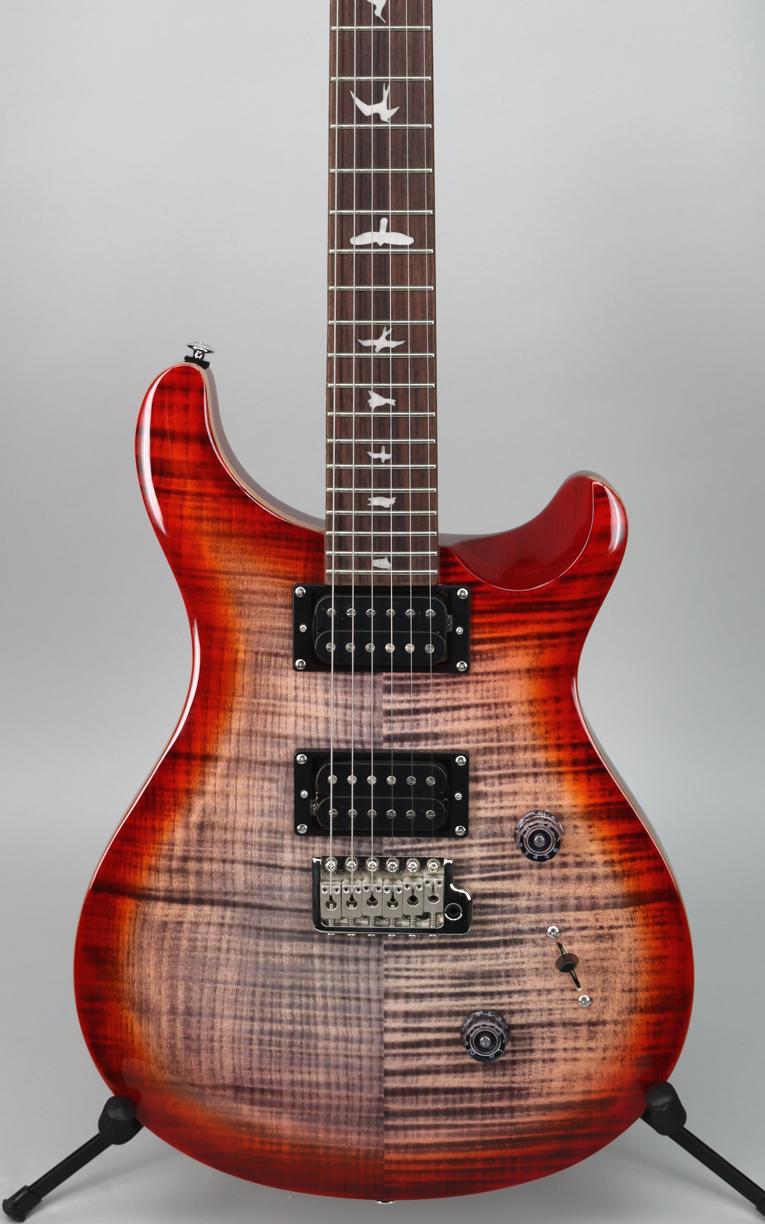 Paul Reed Smith SE Custom 24 Electric Guitar - Charcoal Cherry Burst Finish | Professional Grade for Stage & Studio Performances