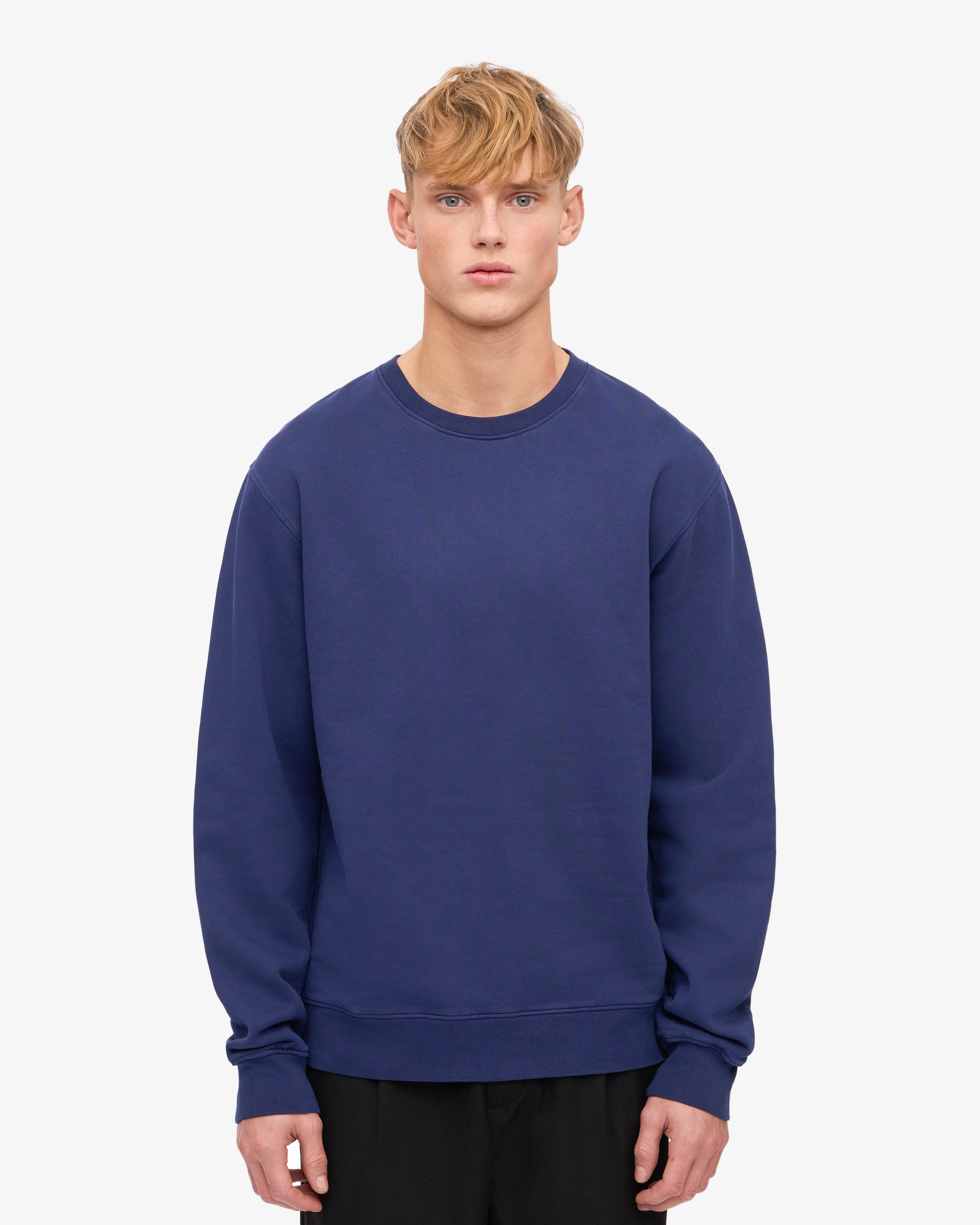 Classic Organic Cotton Crew Neck T-Shirt for Men - Soft & Comfortable Marine Blue Tee - Perfect for Casual Wear, Gym & Everyday Outfits