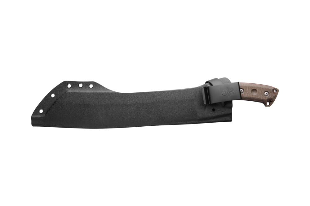 Tops Knives El Chete Fixed Blade Knife - Midnight Bronze Blade Finish with Black Kydex Sheath & Steel Belt Clip | Survival, Camping, Hunting, Outdoor Activities