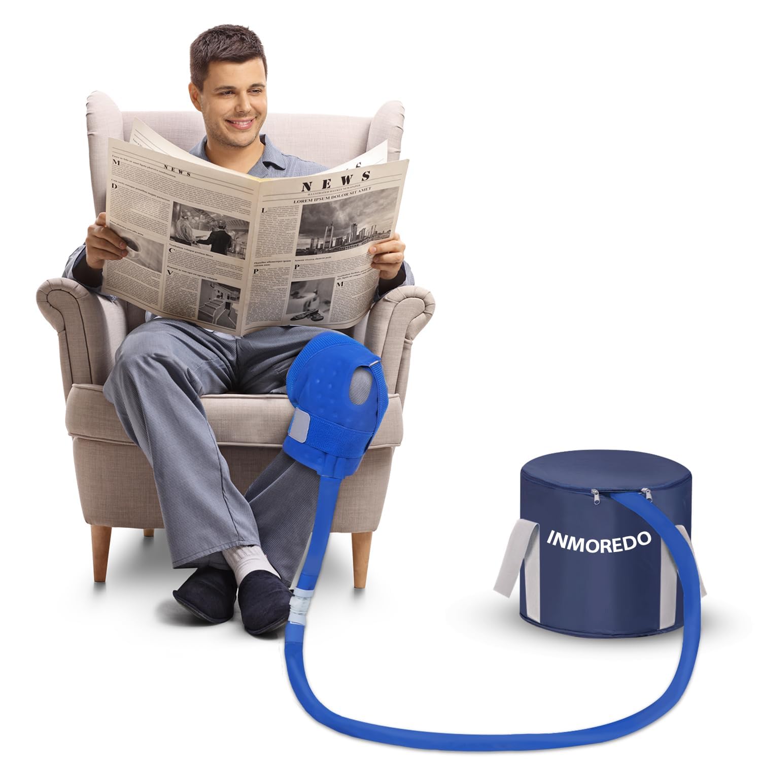 Cold Therapy System Ice Machine for ACL Knee Surgery Recovery - Quiet Pump, Portable Knee Ice Pack with Flexible Kit - Relieves Pain from Sports Injuries, Strains & Sprains - Ideal for Post-Surgery, Arthritis & Joint Stiffness at Home or Gym