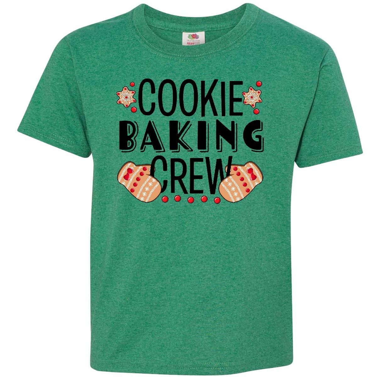 Inktastic Christmas Cookie Baking Crew with Oven Mitts Youth T-Shirt - Fun Holiday Baking Outfit for Kids