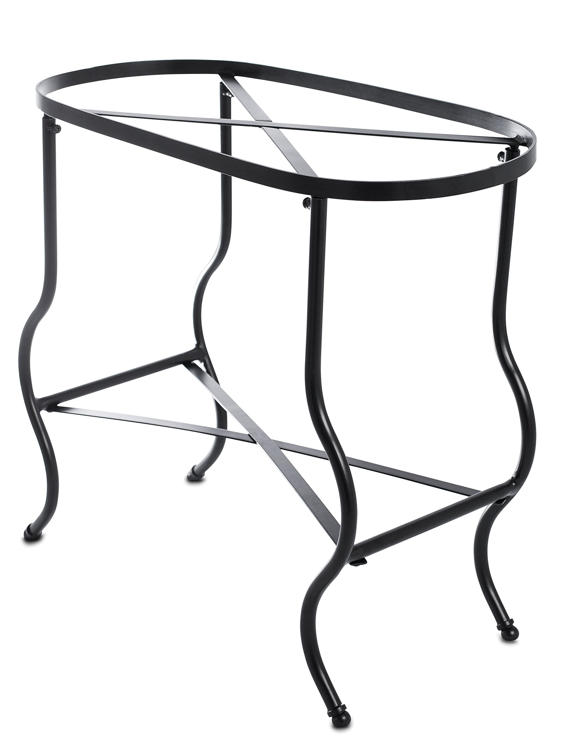 BirdRock Home Stainless Steel Beverage Tub with Stand - Oval Drink Cooler with Bottom Tray & Wooden Handles - Perfect for Outdoor Parties, BBQs, and Indoor Gatherings - Free Standing Drink Holder for Beer, Wine, and Cocktails