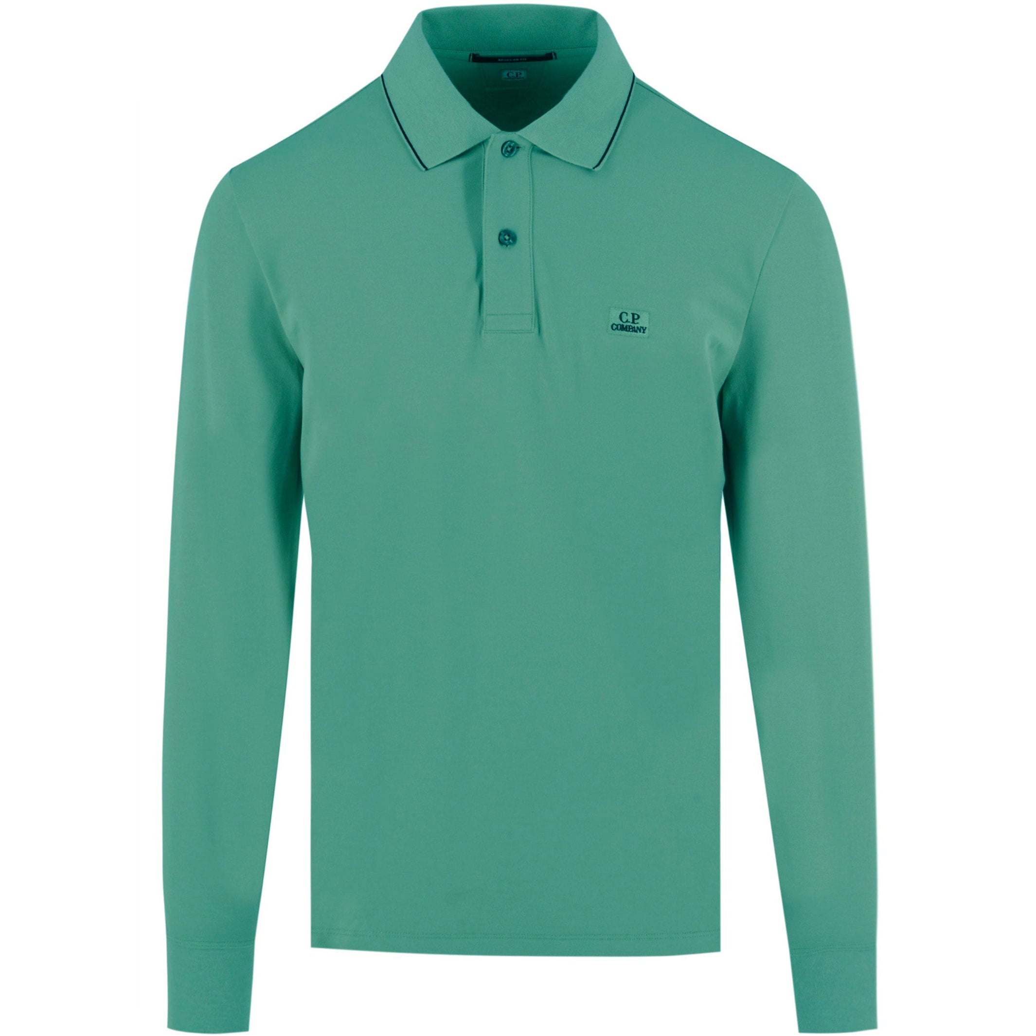 CP Company Men's Long Sleeve Polo Shirt - Classic Cotton Blend Casual Button Down Top for Business & Leisure Wear