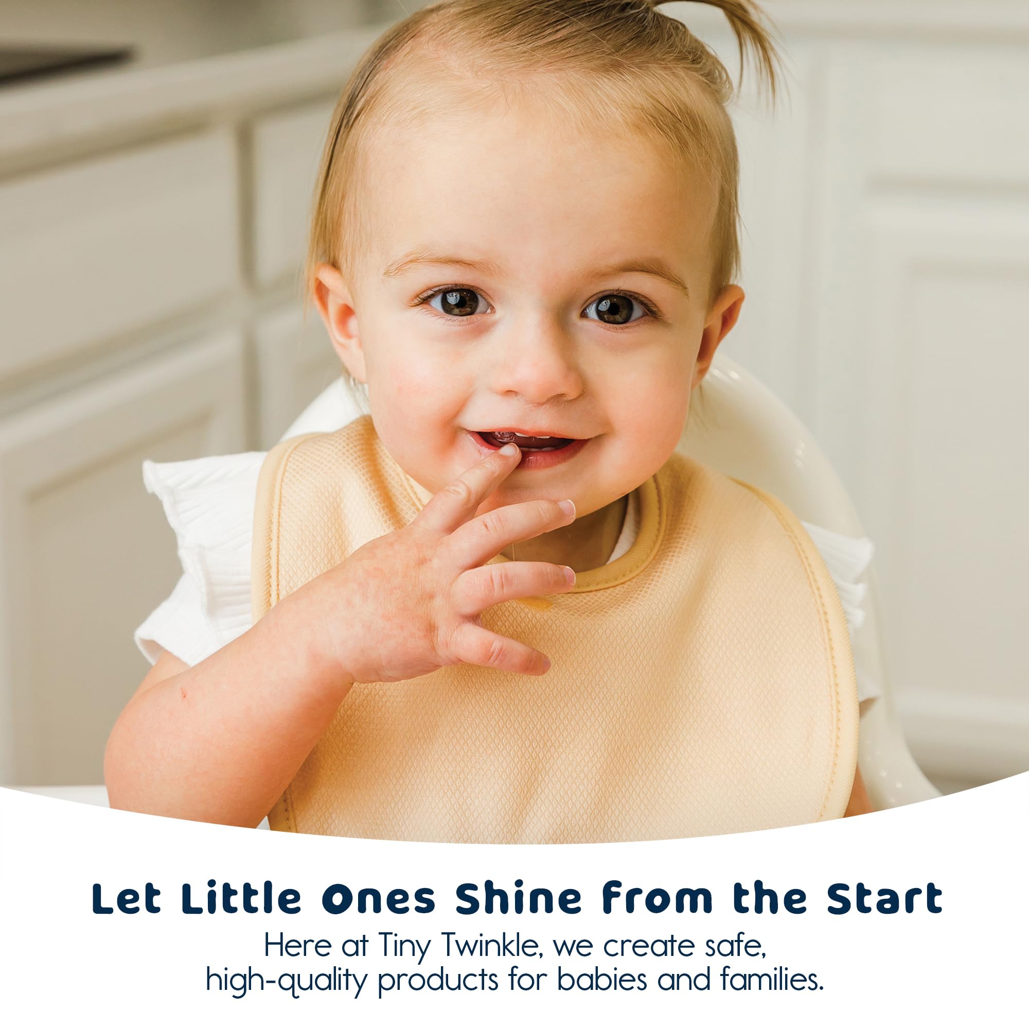 Tiny Twinkle Baby Feeding Bibs 8 Pack - Waterproof & Absorbent Drool Bibs for Infants - Soft & Comfortable for Mealtime, Teething, and Daily Use