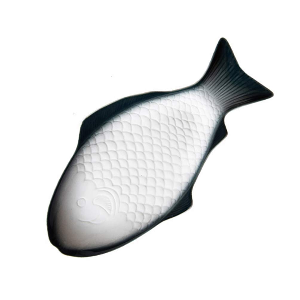 DOITOOL 15-Inch Dark Green Fish Shaped Ceramic Plate - Creative Serving Dish for Sushi, Appetizers & Snacks - Elegant Home & Restaurant Decorative Platter for Parties, Dining & Food Display