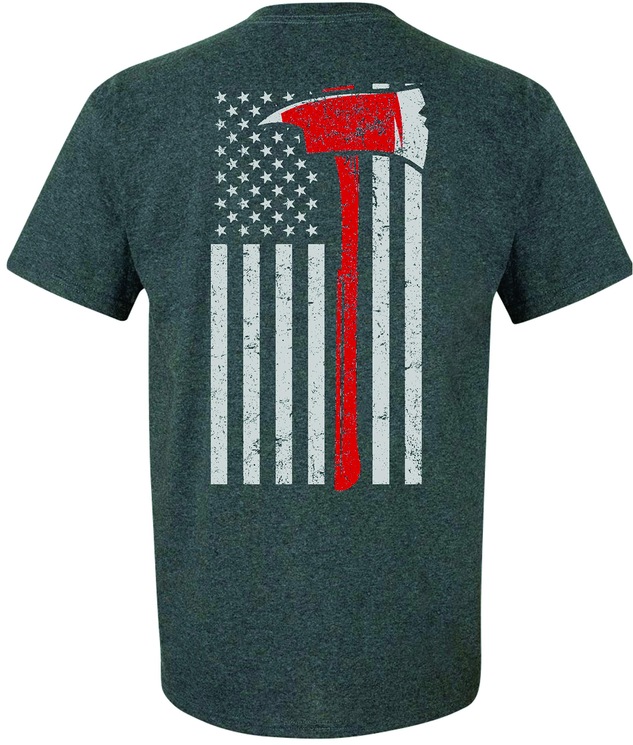 Patriot Apparel Thin Red Line Firefighter T-Shirt with Axe Design - Lightweight Comfort for First Responders, EMS, and Fire Dept Daily Wear